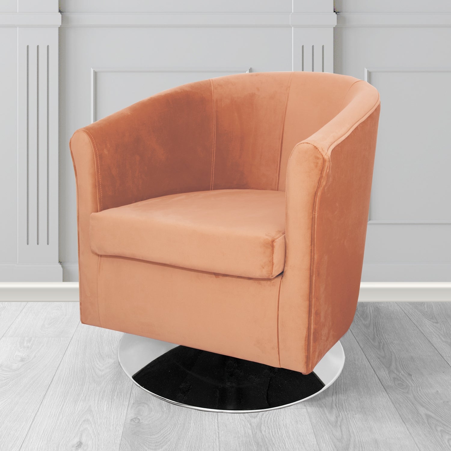 Tuscany Swivel Tub Chair in Villa Nova Atil II Crib 5 Velvet Fabric