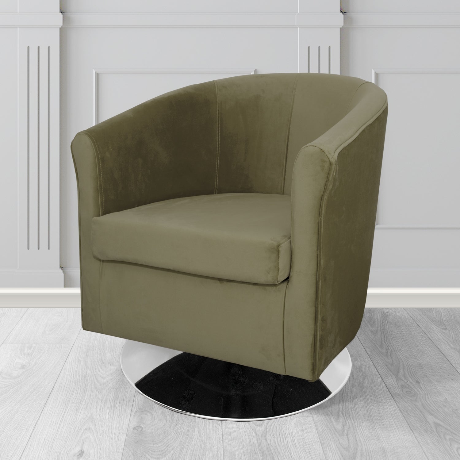 Tuscany Swivel Tub Chair in Villa Nova Atil II Crib 5 Velvet Fabric