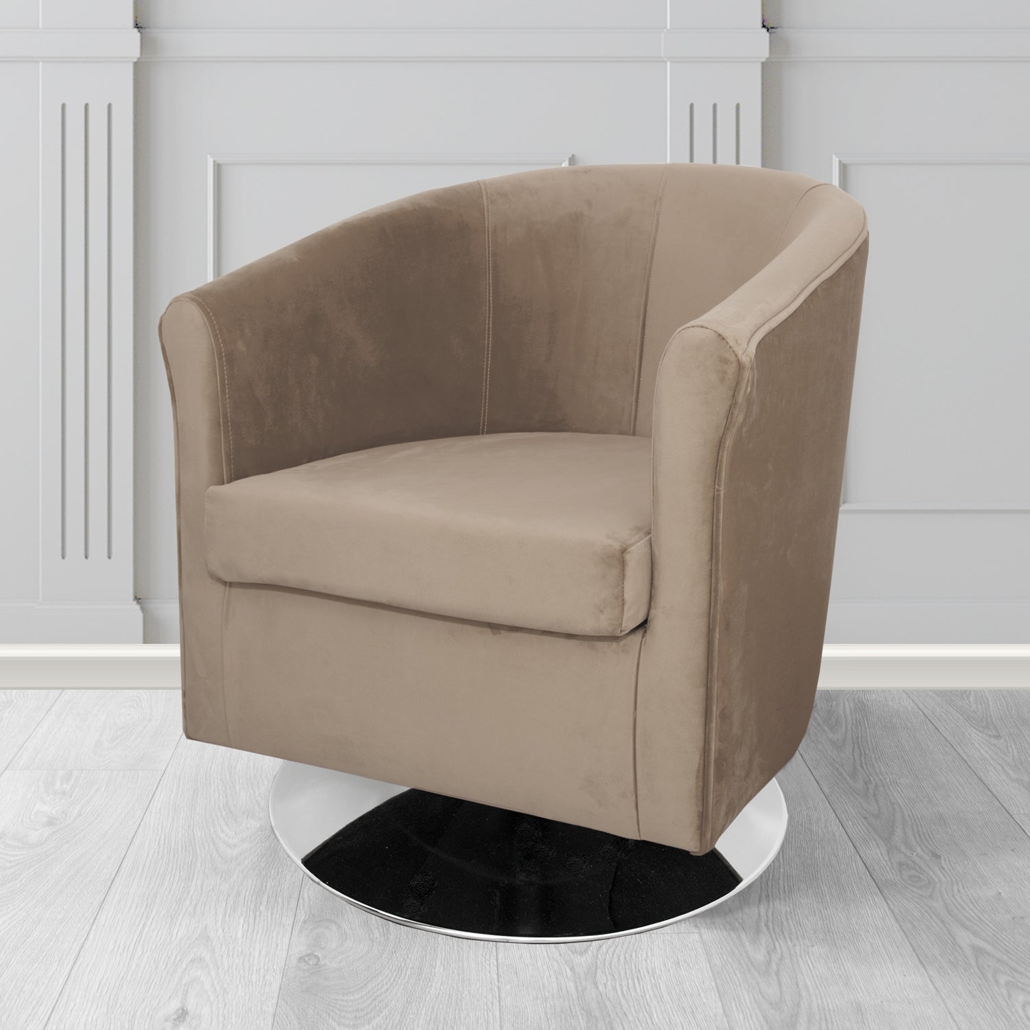 Tuscany Swivel Tub Chair in Villa Nova Atil II Crib 5 Velvet Fabric