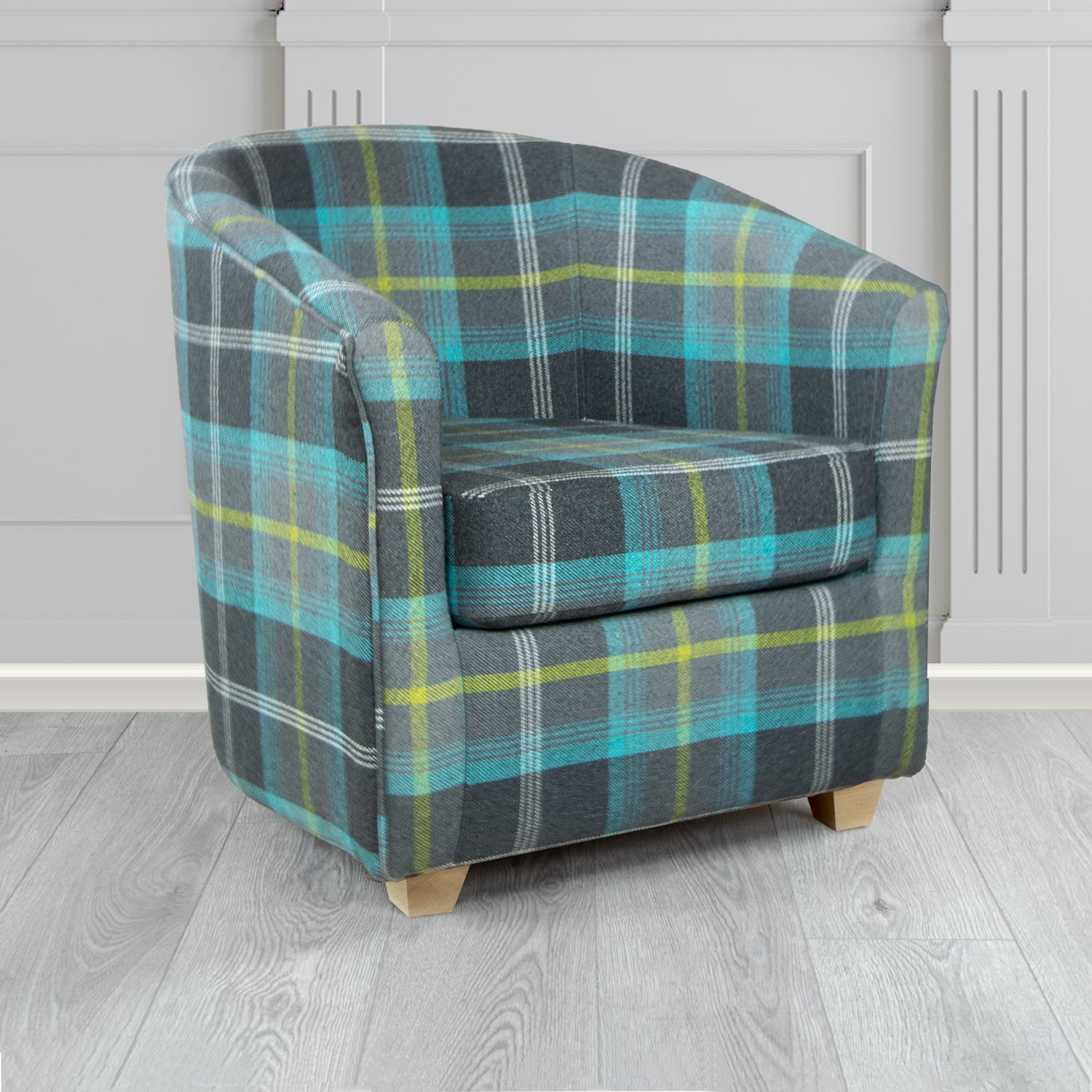 Green plaid chair discount