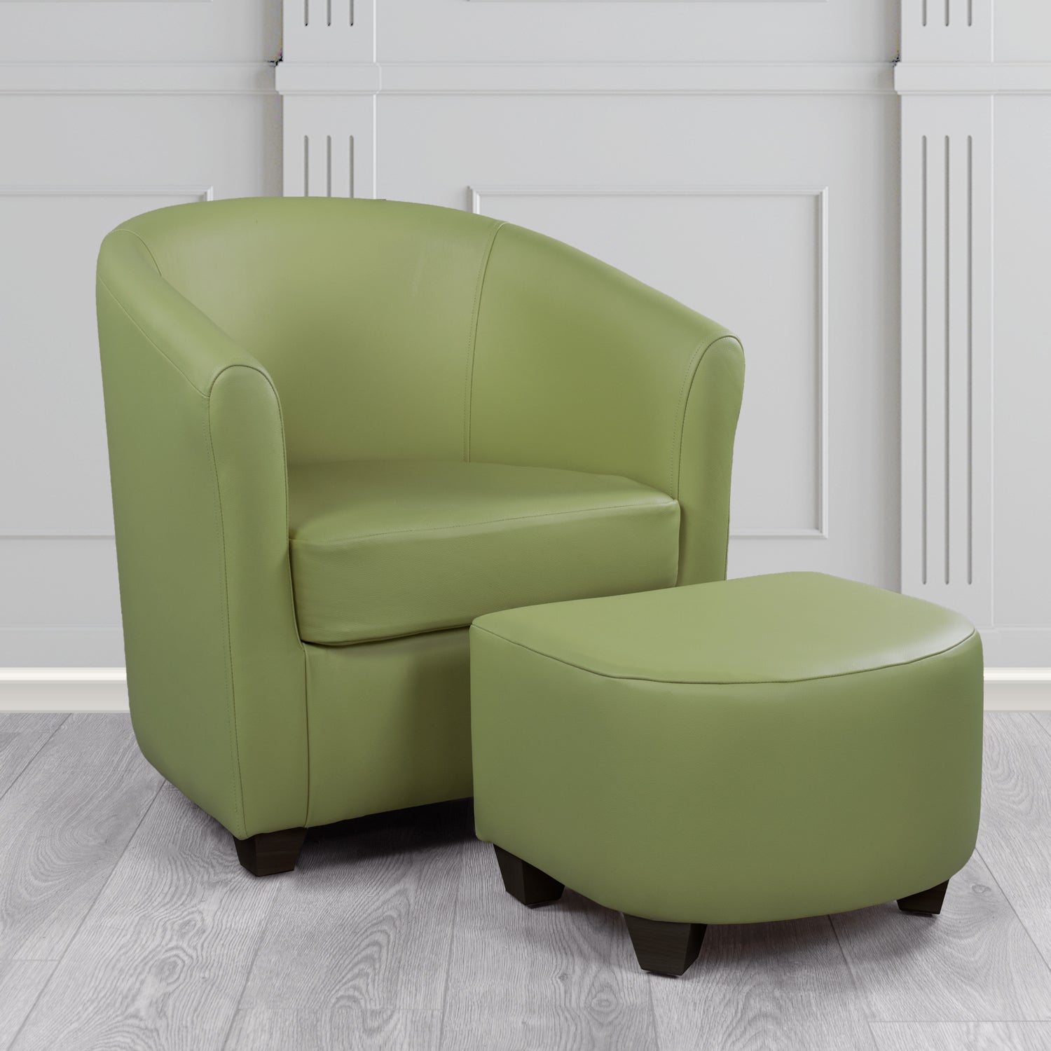 Cannes Shelly Mountain Tree Crib 5 Genuine Leather Tub Chair & Footstool Set (6618347569194)