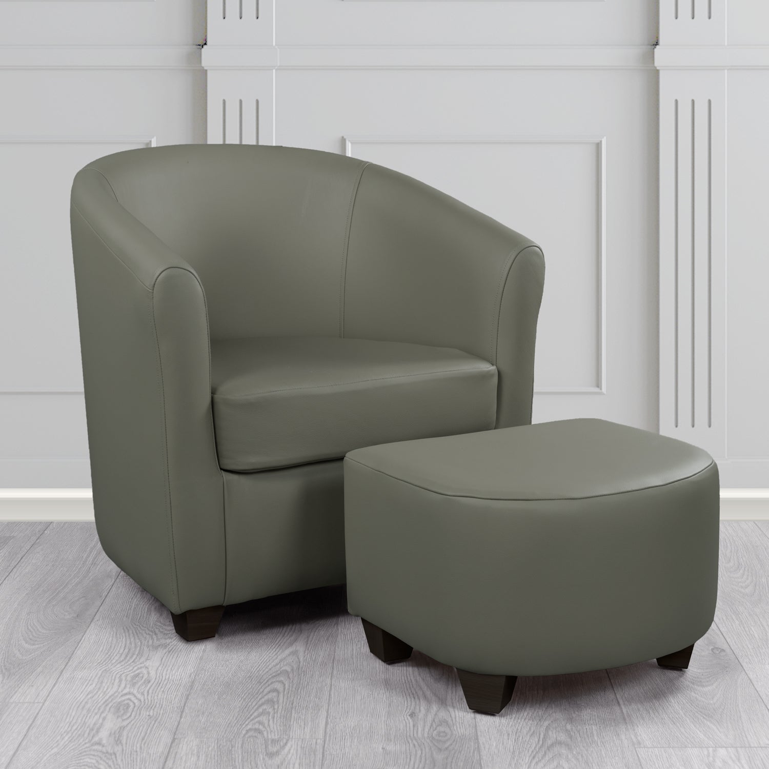 Cannes Shelly Steel Crib 5 Genuine Leather Tub Chair & Footstool Set (6618451214378)