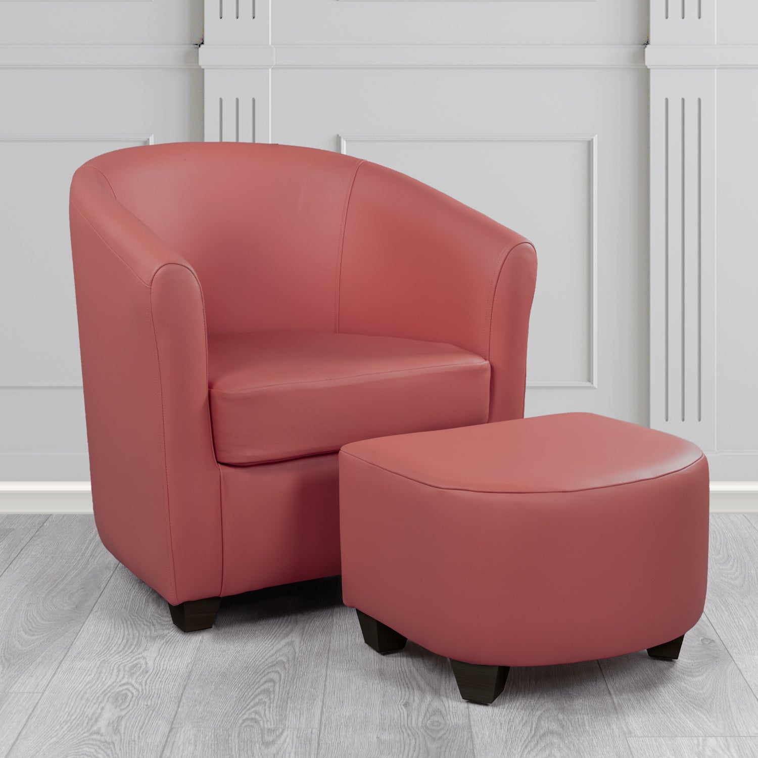 Cannes Shelly West Crib 5 Genuine Leather Tub Chair & Footstool Set (6618456457258)