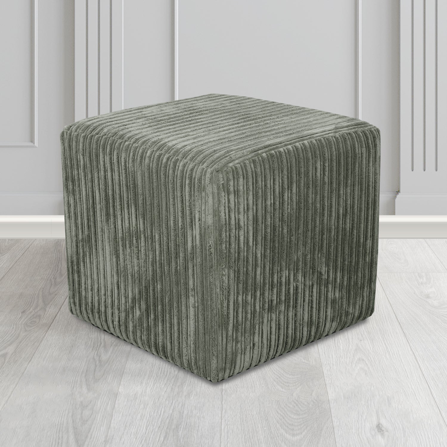 Paris Conway Charcoal Plain Texture Fabric Cube Footstool (6586990788650)