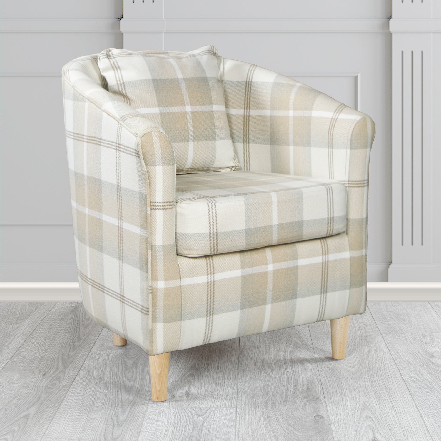 Cream tartan chair clearance