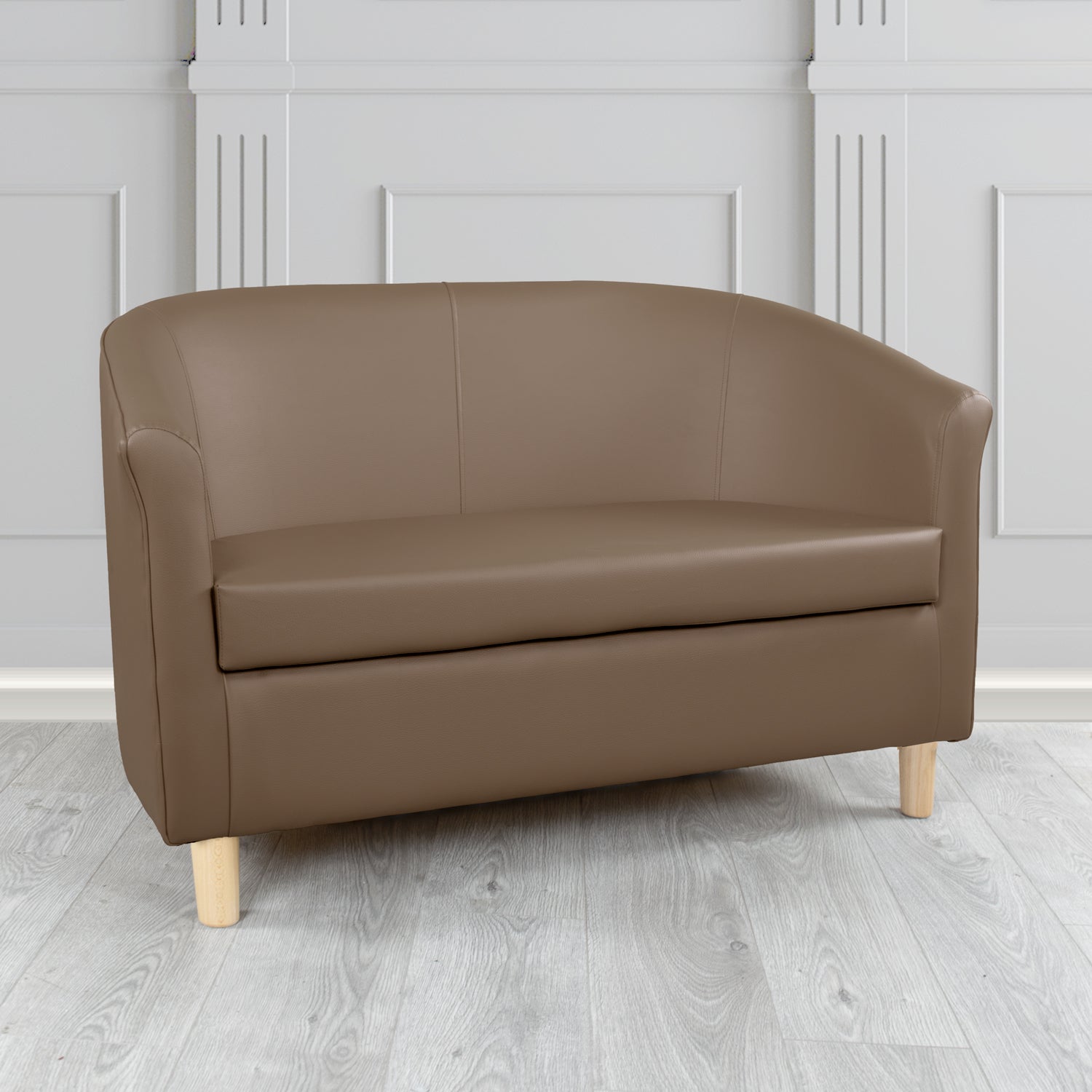 2 seater tub online sofa faux leather