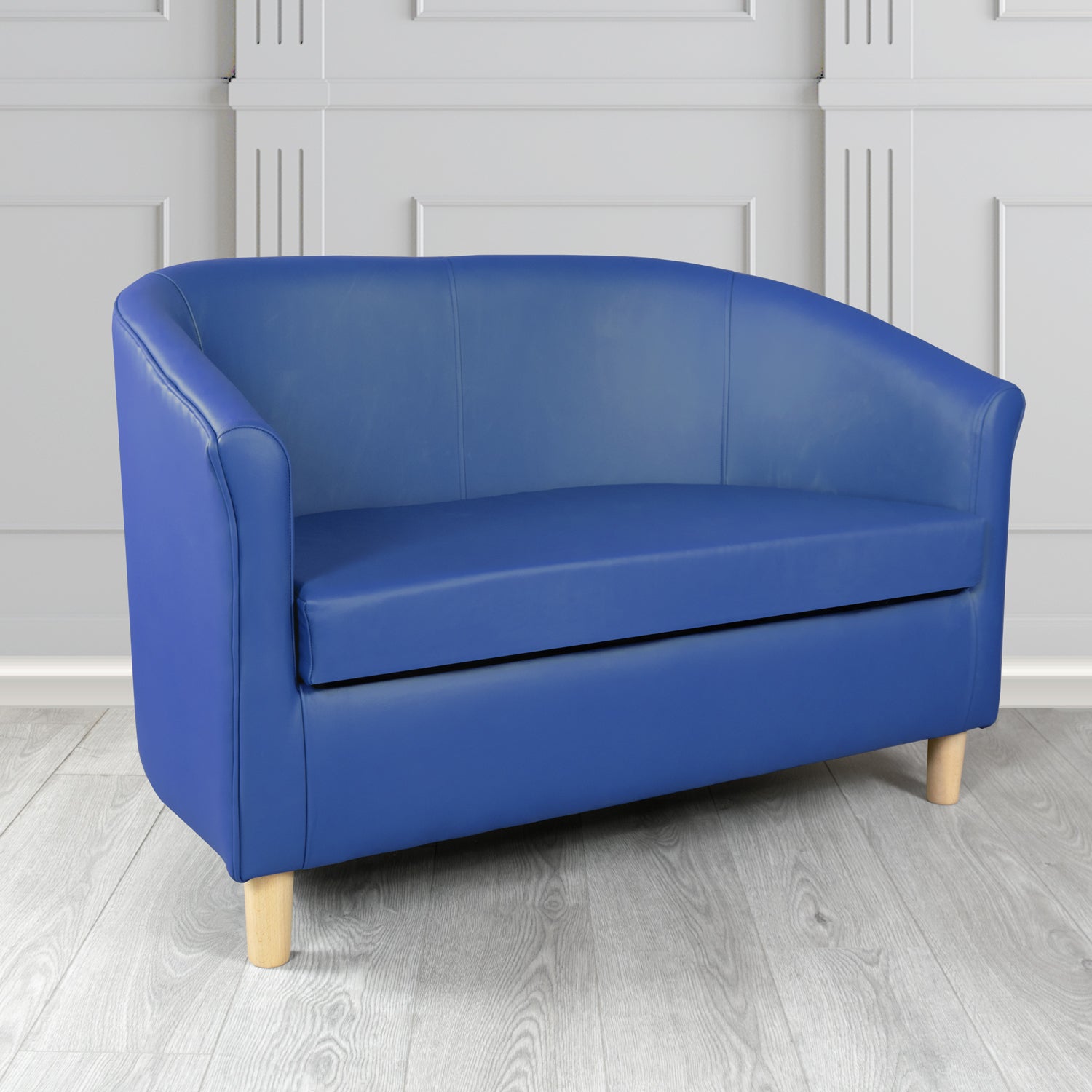 Tuscany Shelly Deep Ultramarine Crib 5 Genuine Leather 2 Seater Tub Sofa - The Tub Chair Shop