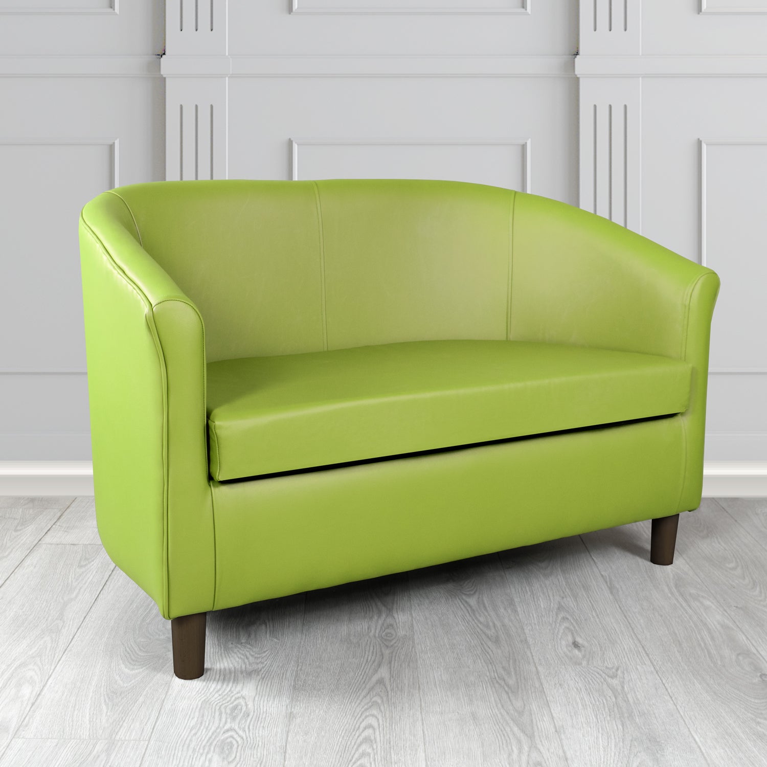 Tuscany Shelly Field Green Crib 5 Genuine Leather 2 Seater Tub Sofa - The Tub Chair Shop