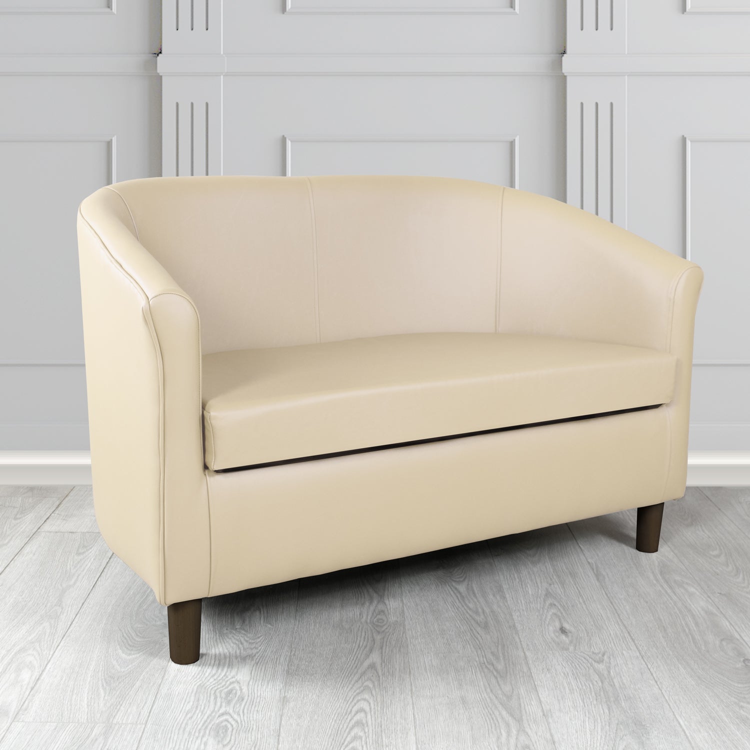 Tuscany Shelly Ivory Crib 5 Genuine Leather 2 Seater Tub Sofa - The Tub Chair Shop