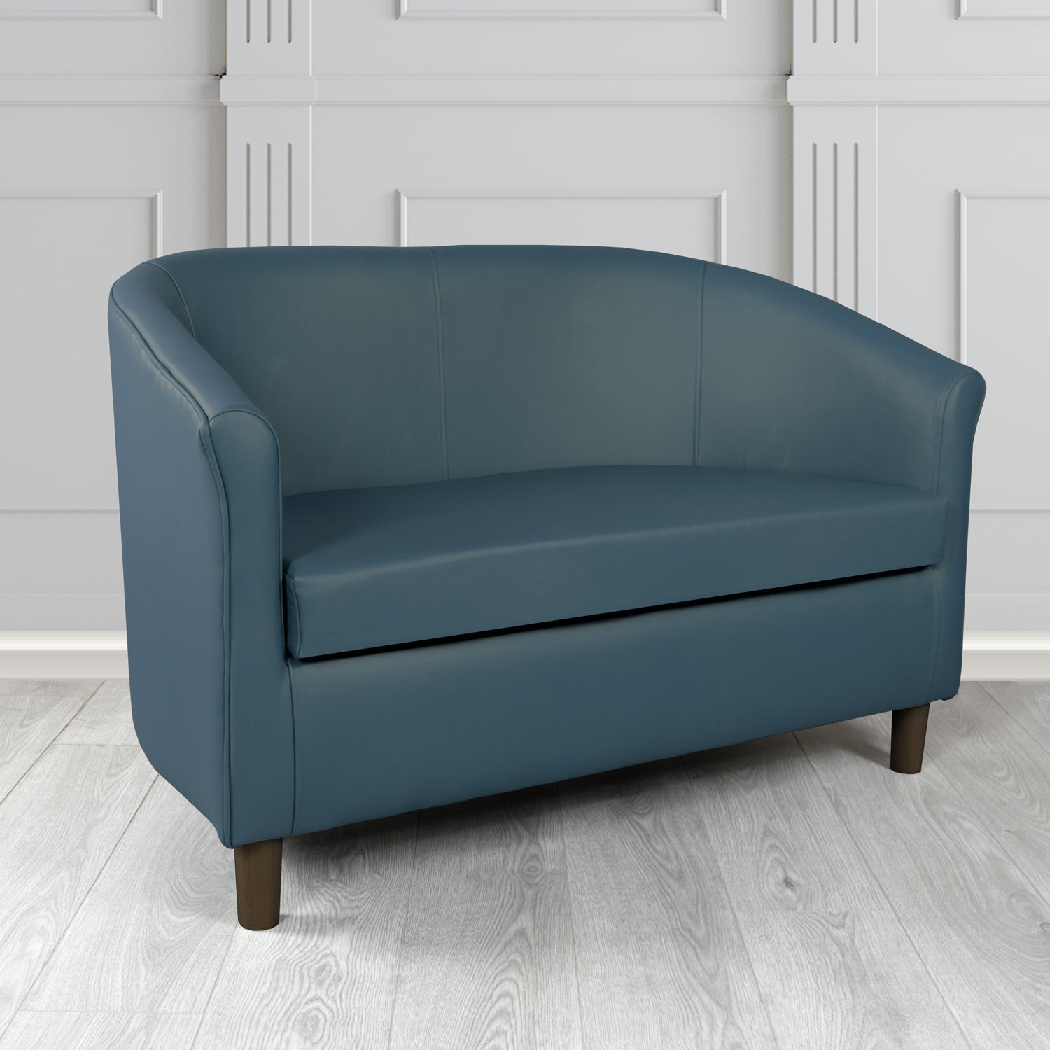 Tuscany Shelly Suffolk Blue Crib 5 Genuine Leather 2 Seater Tub Sofa - The Tub Chair Shop