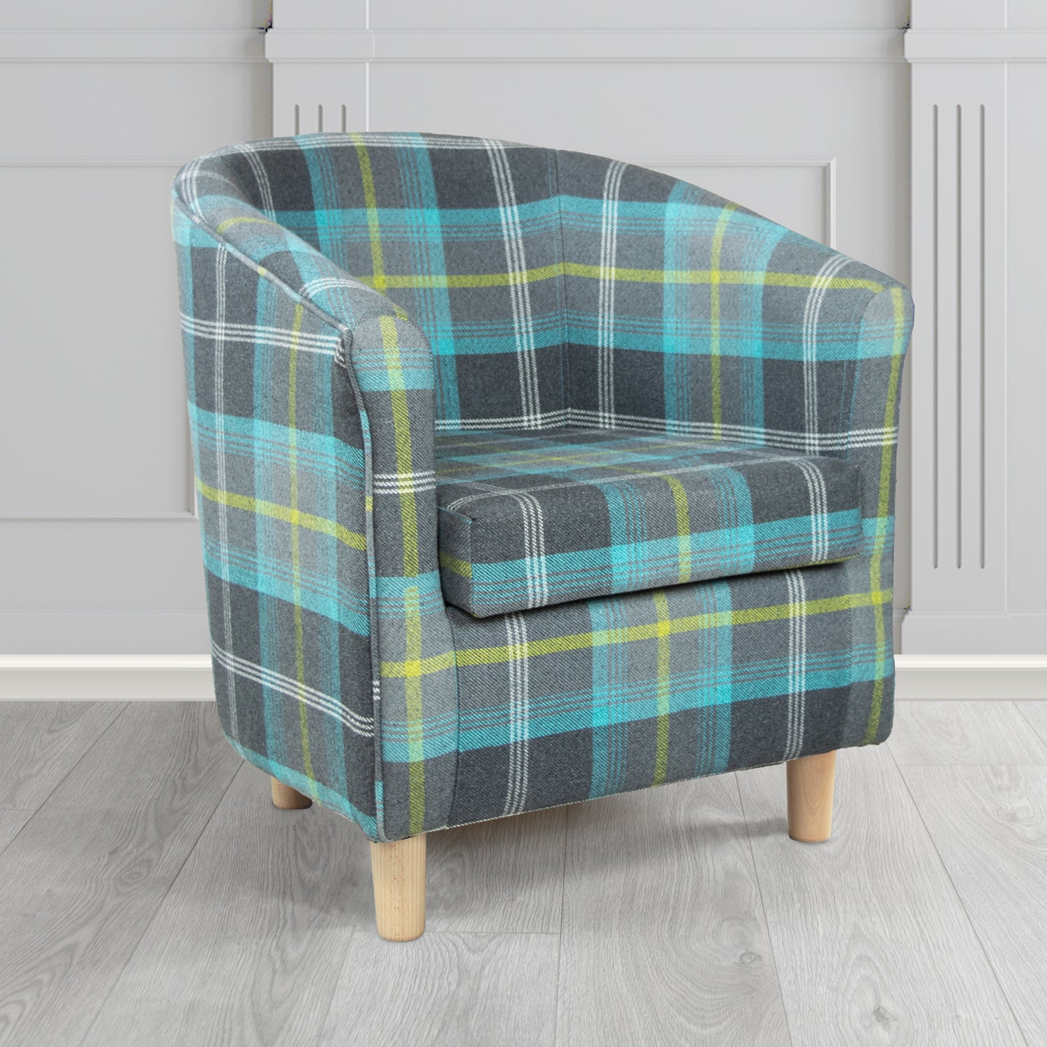 Tuscany Balmoral Azure Tartan Crib 5 Fabric Tub Chair