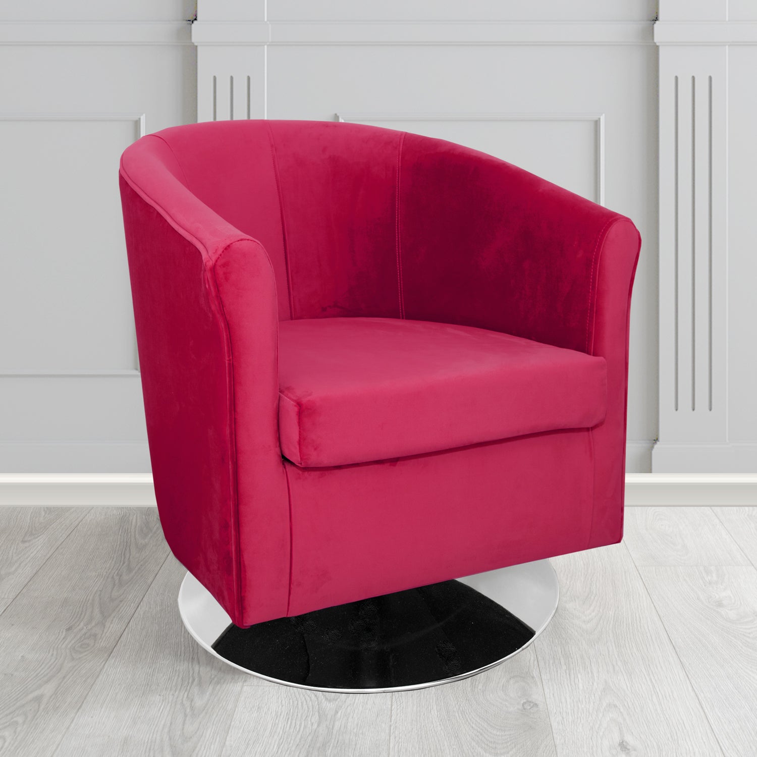 Tuscany Monaco Boysenberry Plush Velvet Fabric Swivel Tub Chair (6589862838314)