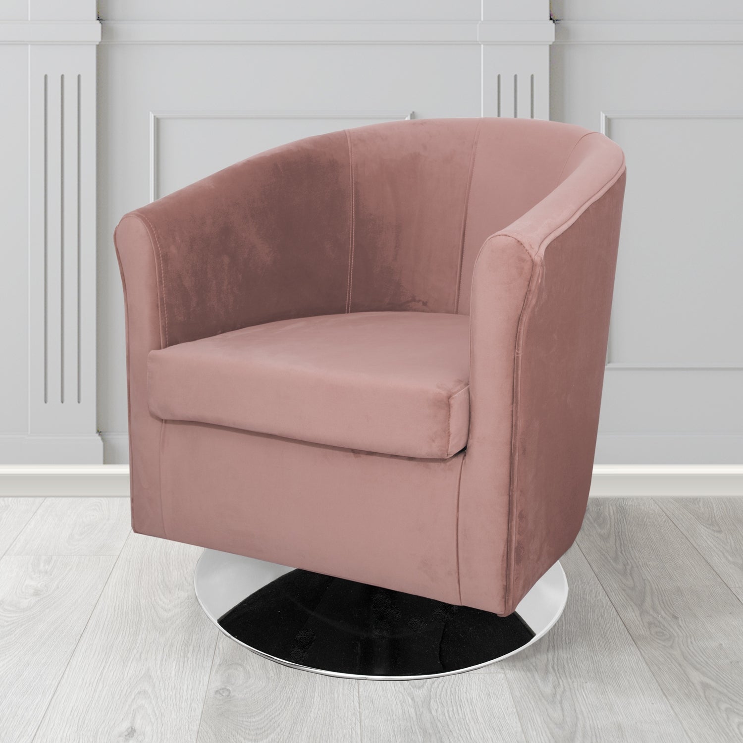 Tuscany Monaco Heather Plush Velvet Fabric Swivel Tub Chair (6589864017962)