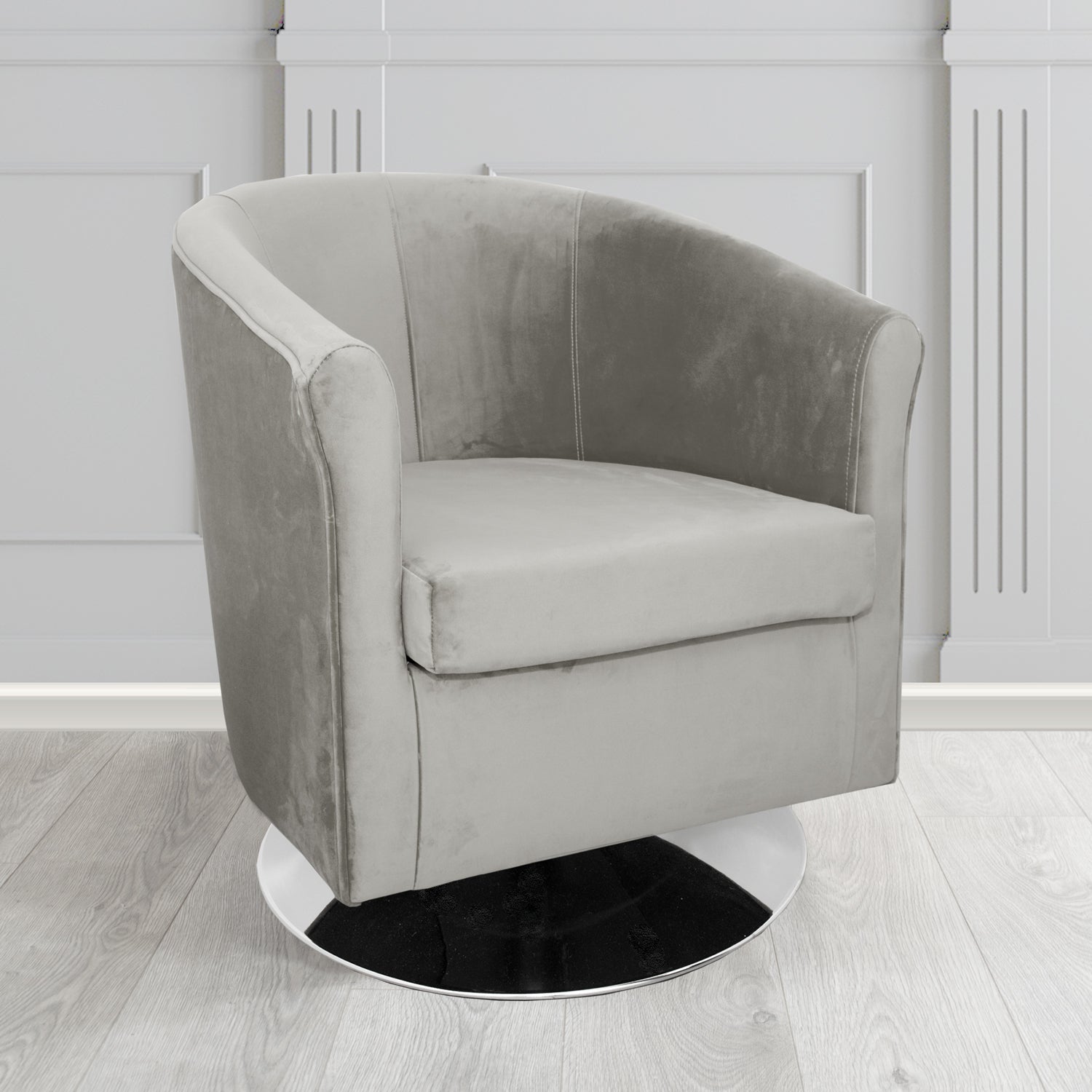 Tuscany Monaco Steel Plush Velvet Fabric Swivel Tub Chair (6589865721898)