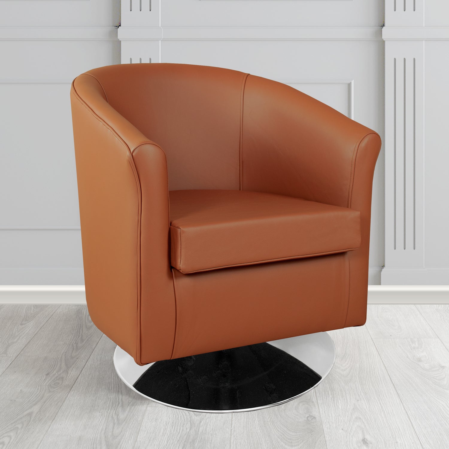 Tuscany Shelly Castagna Crib 5 Genuine Leather Swivel Tub Chair - The Tub Chair Shop