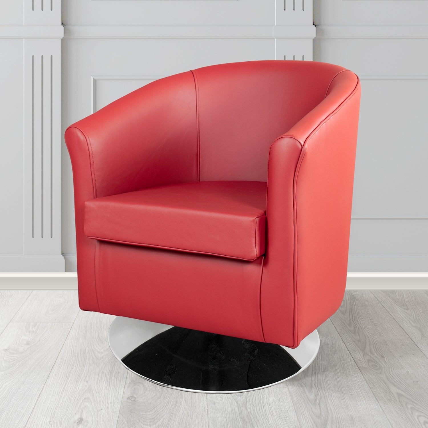 Tuscany Shelly Crimson Crib 5 Genuine Leather Swivel Tub Chair - The Tub Chair Shop