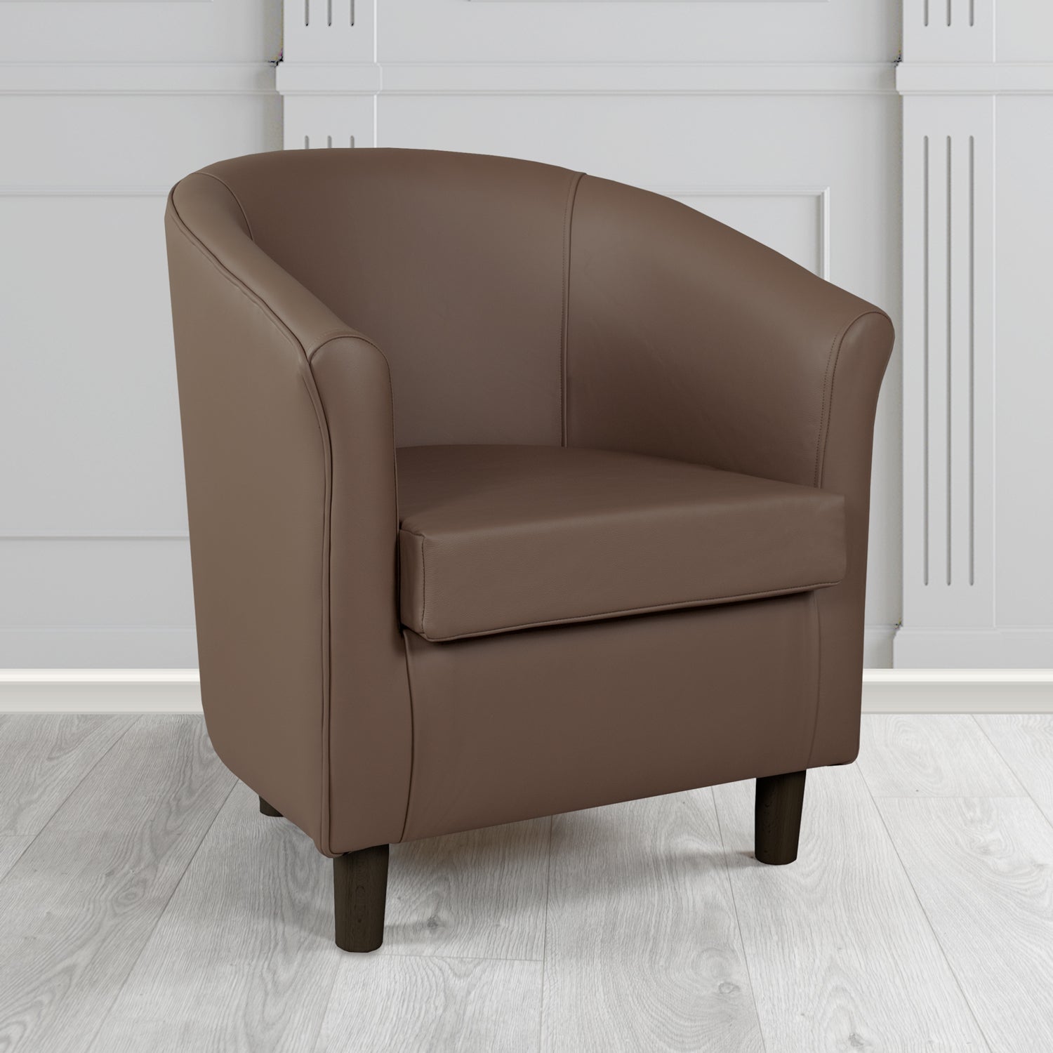 Tuscany Shelly Dark Chocolate Crib 5 Genuine Leather Tub Chair - The Tub Chair Shop