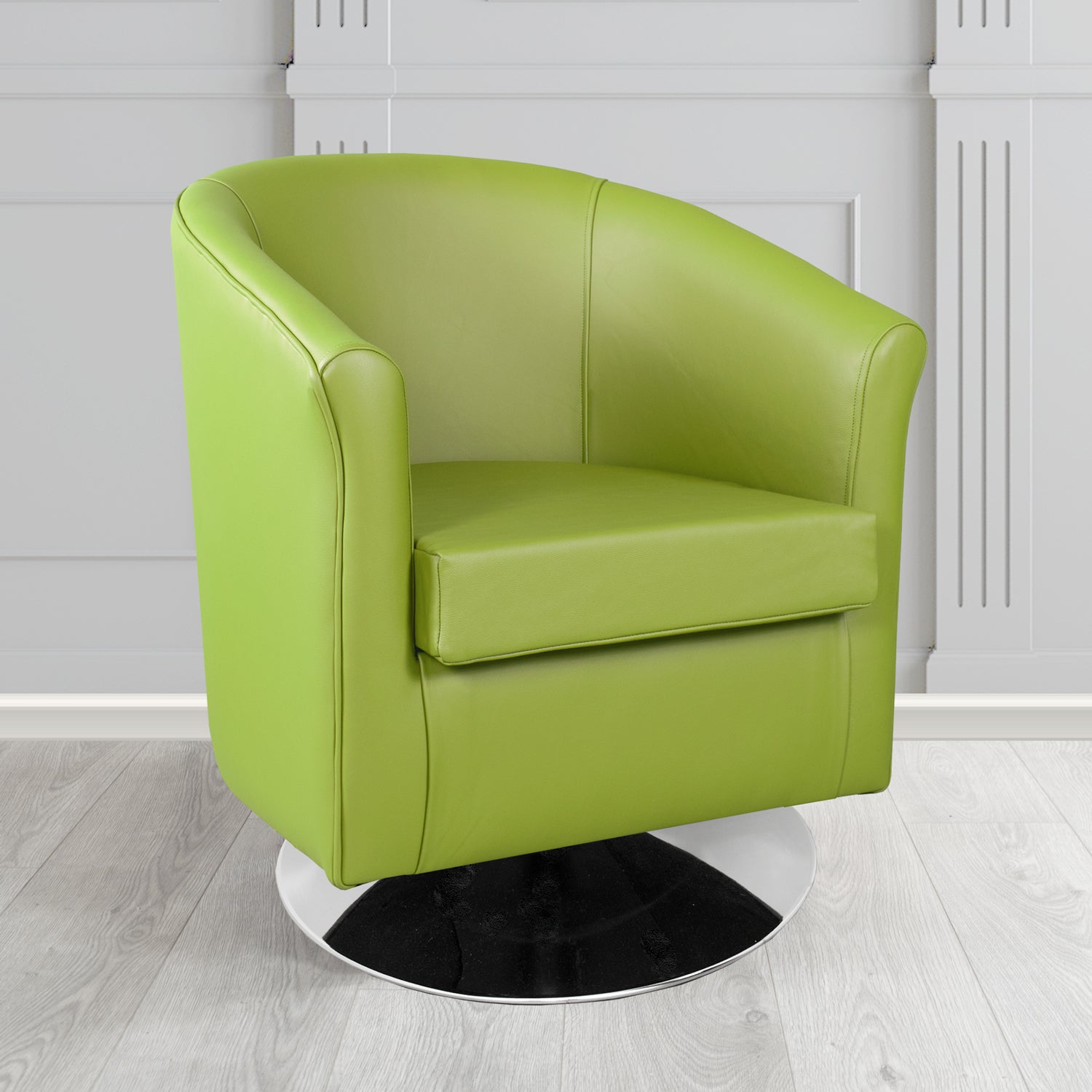 Tuscany Shelly Field Green Crib 5 Genuine Leather Swivel Tub Chair - The Tub Chair Shop