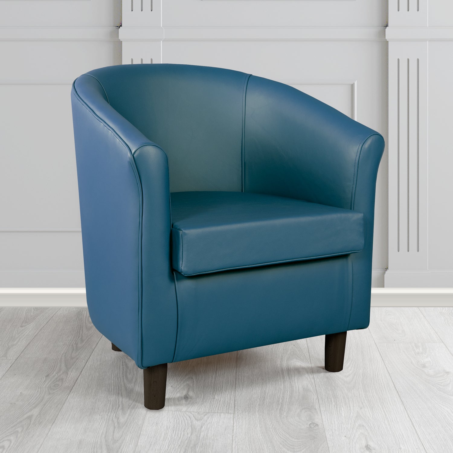 Tuscany Shelly Majolica Blue Crib 5 Genuine Leather Tub Chair - The Tub Chair Shop