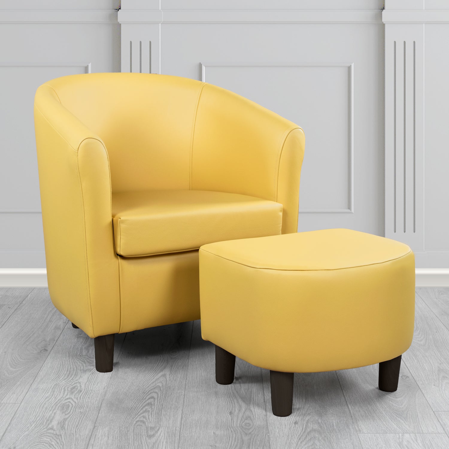 Tuscany Shelly Deluca Crib 5 Genuine Leather Tub Chair & Footstool Set (6617127649322)