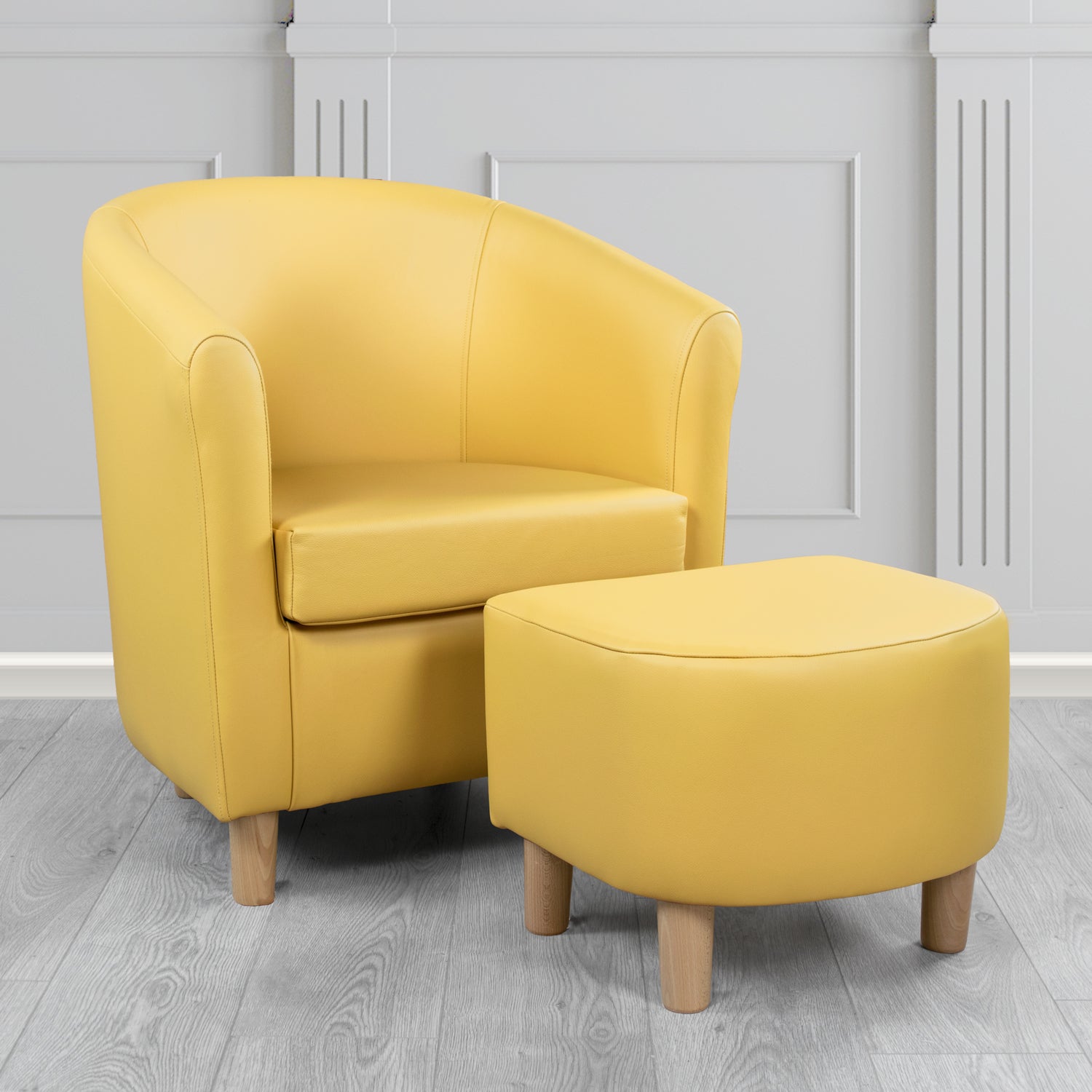 Tuscany Shelly Deluca Crib 5 Genuine Leather Tub Chair & Footstool Set (6617127649322)