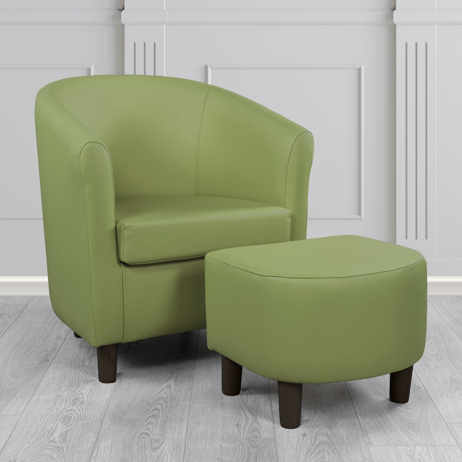 Tuscany Shelly Mountain Tree Crib 5 Genuine Leather Tub Chair & Footstool Set (6617138167850)
