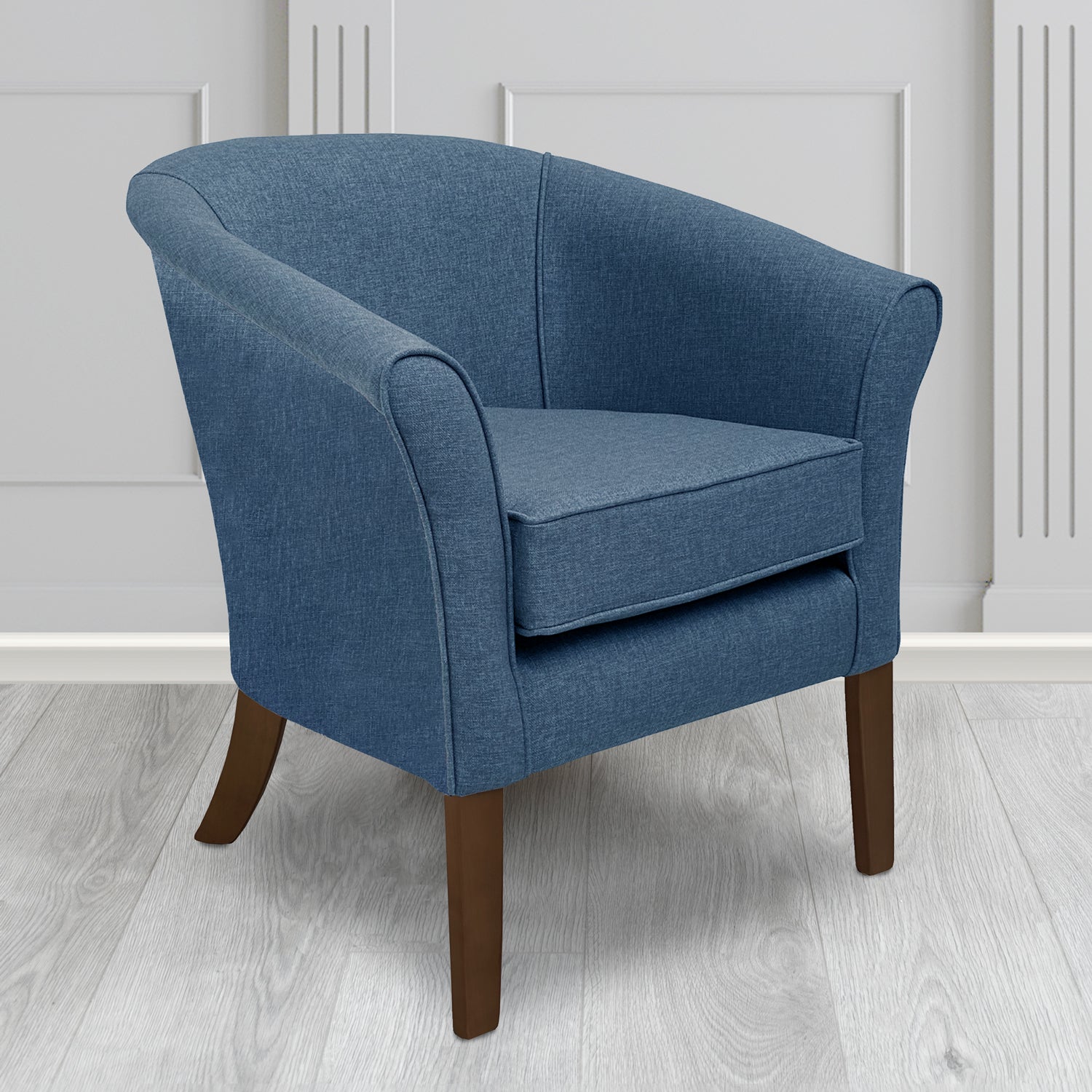 Aspen Tub Chair in Marna 103 Denim Crib 5 Fabric - Antimicrobial, Stain Resistant & Waterproof - The Tub Chair Shop