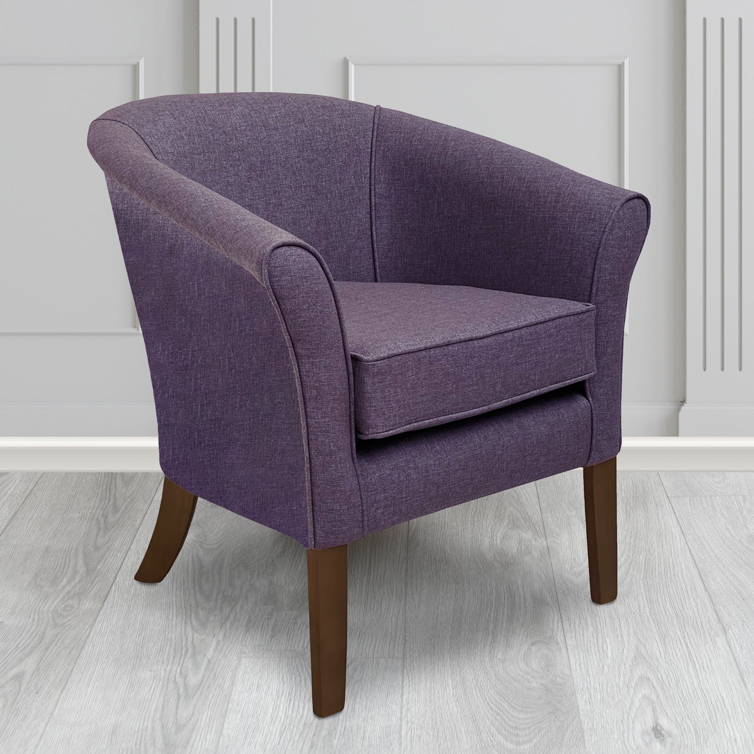 Aspen Tub Chair in Marna 202 Amethyst Crib 5 Fabric - Antimicrobial, Stain Resistant & Waterproof - The Tub Chair Shop