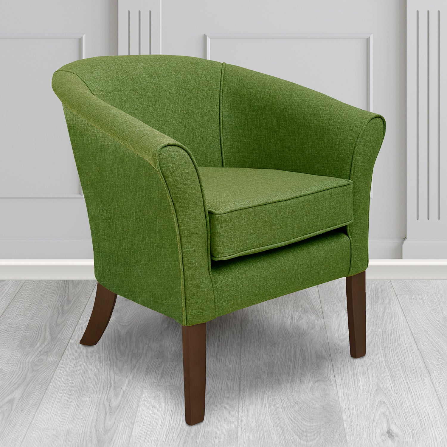 Aspen Tub Chair in Marna 231 Olive Crib 5 Fabric - Antimicrobial, Stain Resistant & Waterproof - The Tub Chair Shop