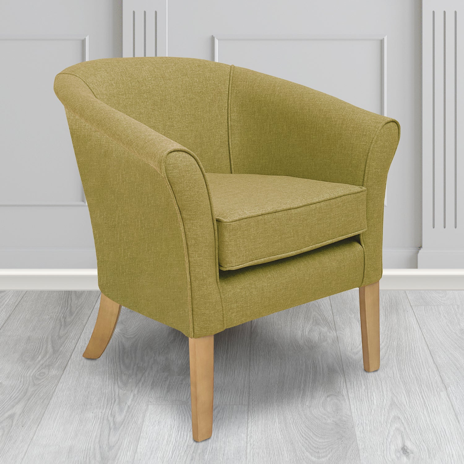 Aspen Tub Chair in Marna 238 Citrus Crib 5 Fabric - Antimicrobial, Stain Resistant & Waterproof - The Tub Chair Shop