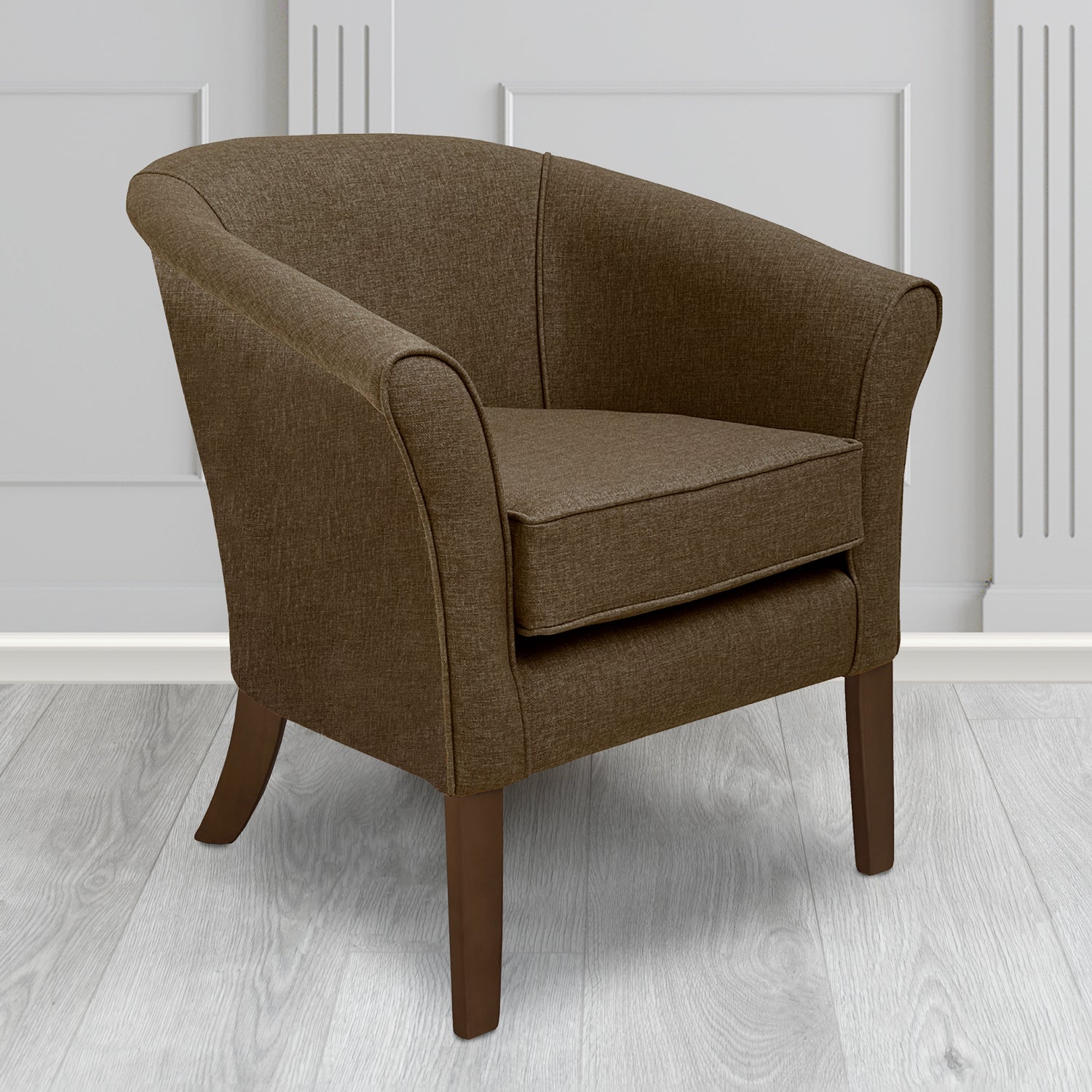Aspen Tub Chair in Marna 814 Espresso Crib 5 Fabric - Antimicrobial, Stain Resistant & Waterproof - The Tub Chair Shop