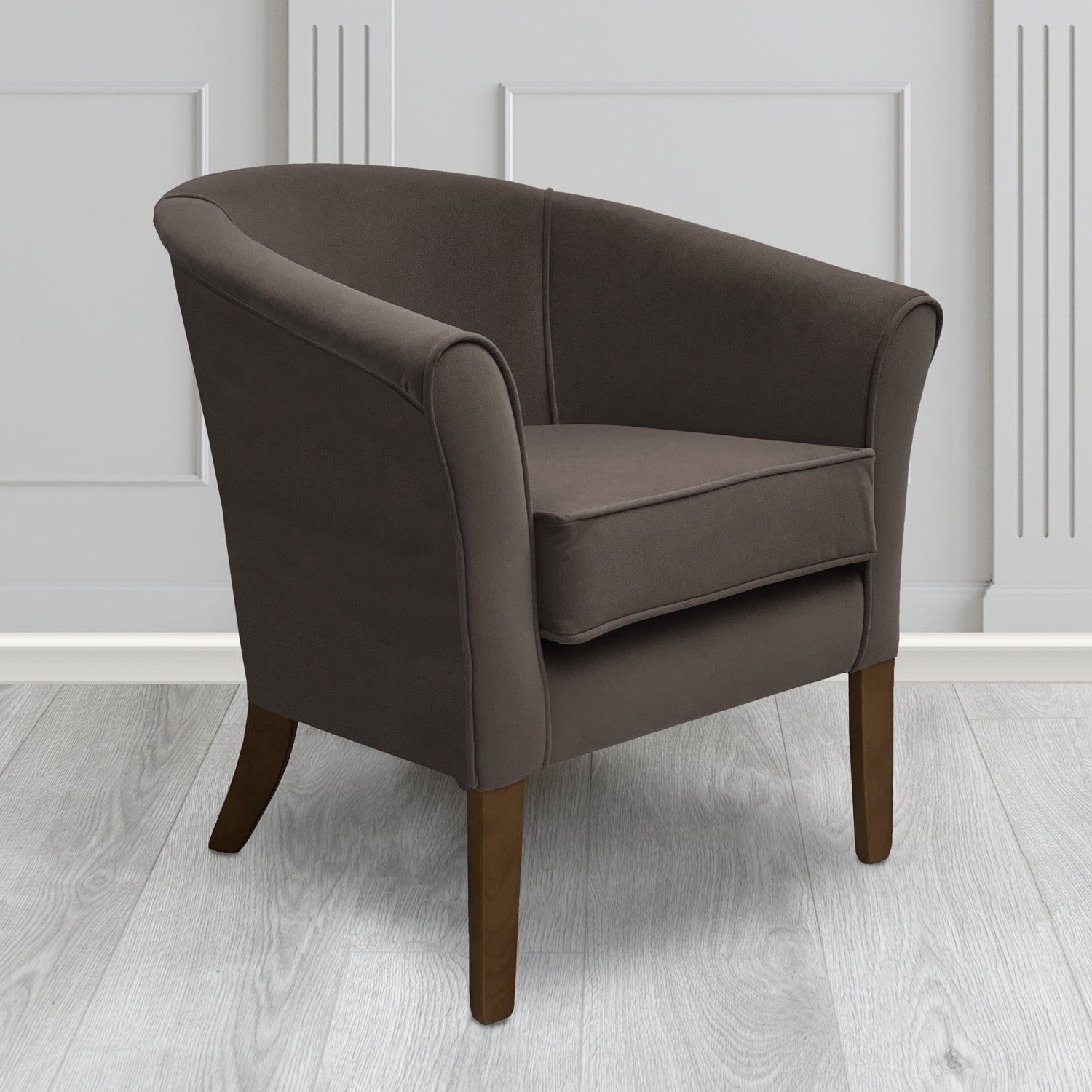 Aspen Tub Chair in Noble 903 Charcoal Crib 5 Velvet Fabric - Water Resistant - The Tub Chair Shop