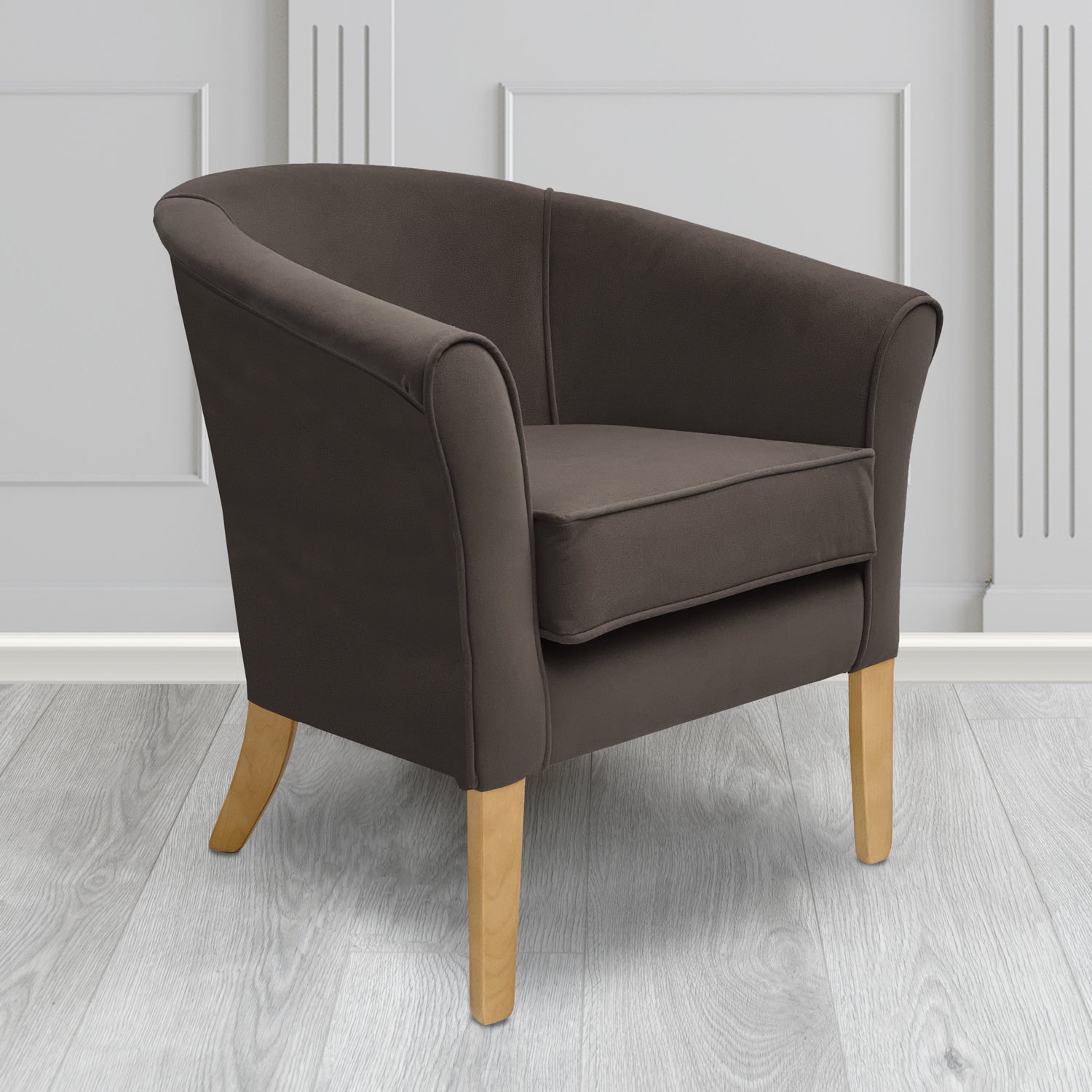 Aspen Tub Chair in Noble 903 Charcoal Crib 5 Velvet Fabric - Water Resistant - The Tub Chair Shop