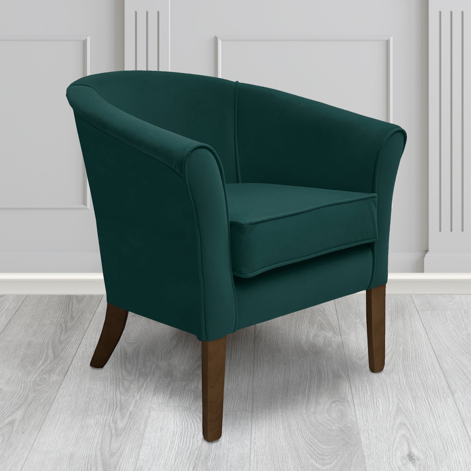 Aspen Tub Chair in Noble 203 Emerald Crib 5 Velvet Fabric - Water Resistant - The Tub Chair Shop