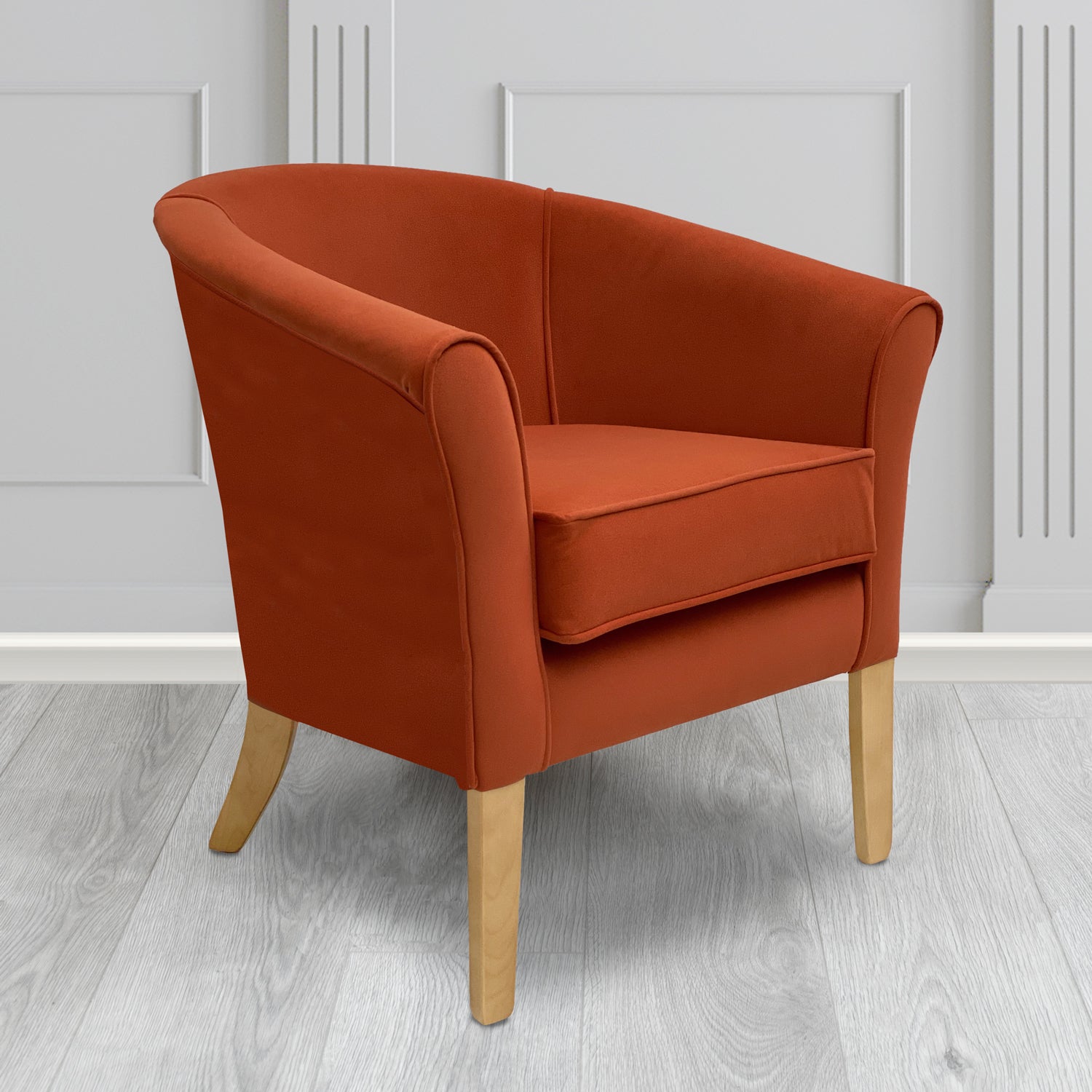 Aspen Tub Chair in Noble 404 Henna Crib 5 Velvet Fabric - Water Resistant - The Tub Chair Shop