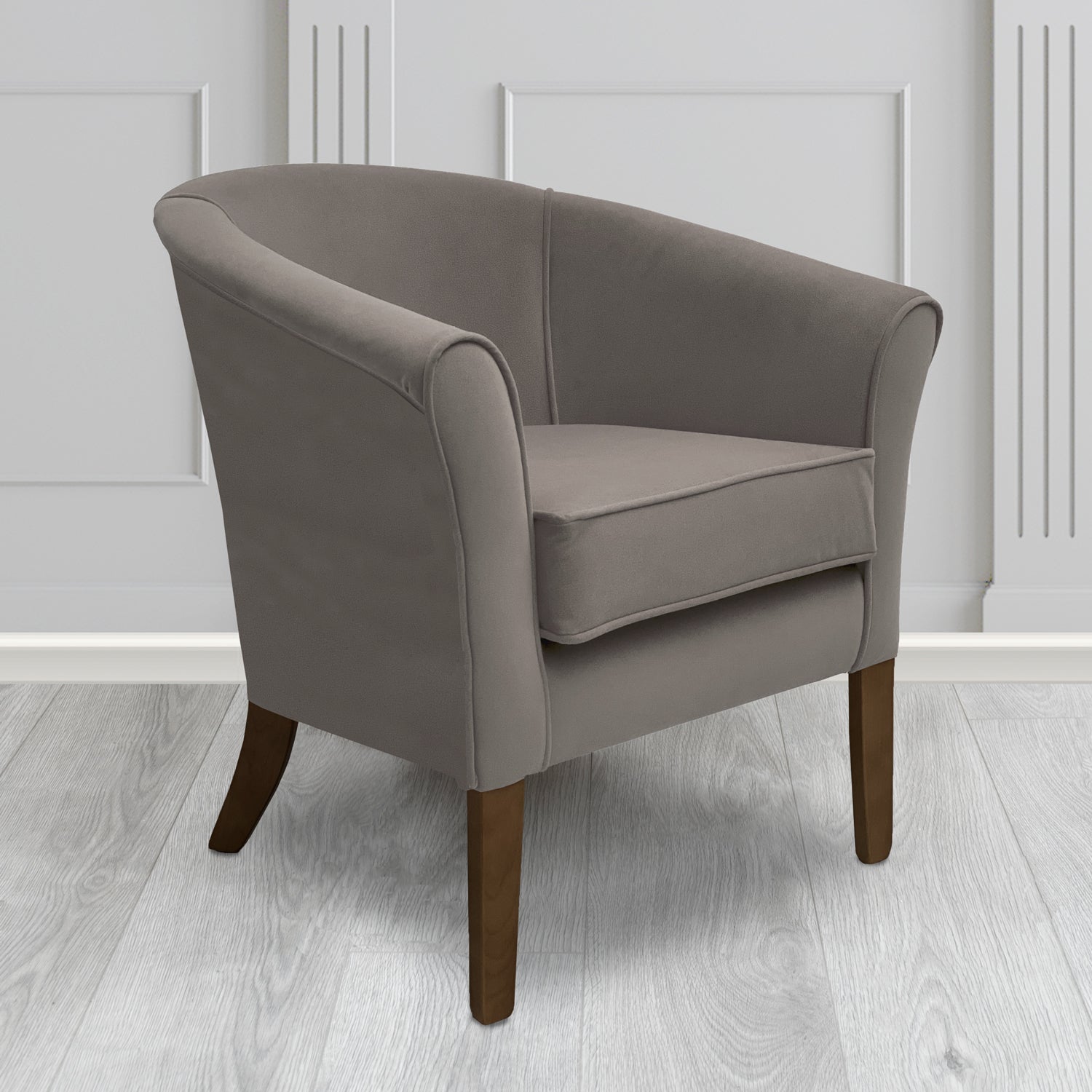 Aspen Tub Chair in Noble 971 Nickel Crib 5 Velvet Fabric - Water Resistant - The Tub Chair Shop