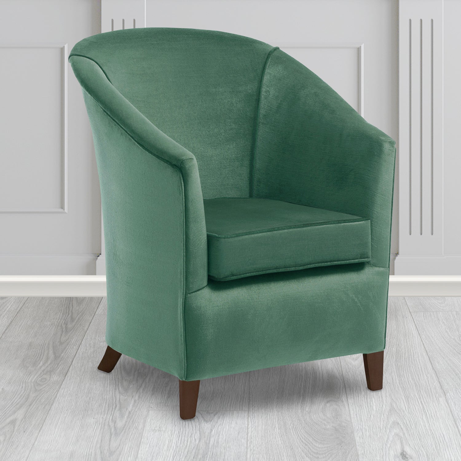 Bolton Tub Chair in Noble 129 Ocean Crib 5 Velvet Fabric - Water Resistant - The Tub Chair Shop