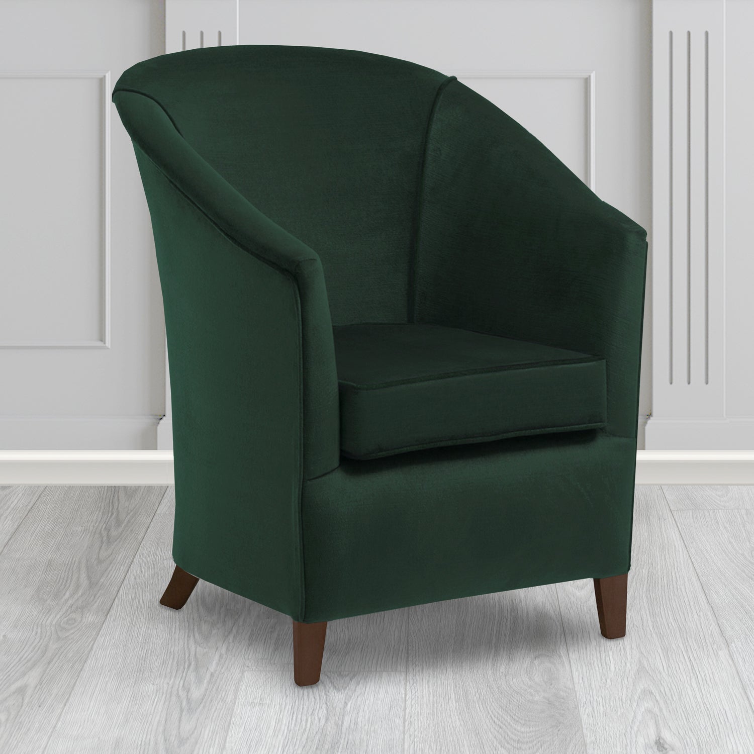 Bolton Tub Chair in Noble 228 Bottle Green Crib 5 Velvet Fabric Wate