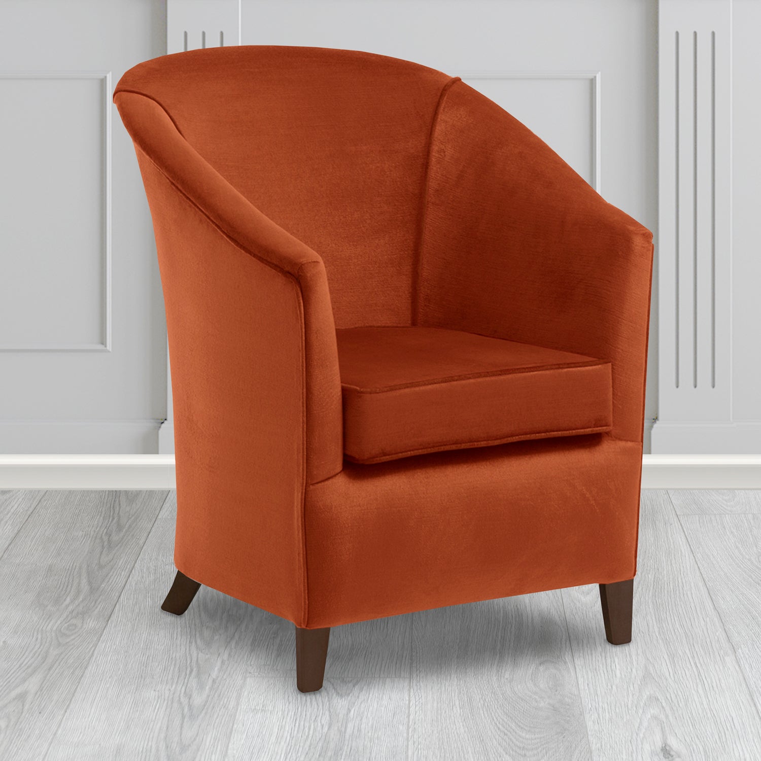 Bolton Tub Chair in Noble 404 Henna Crib 5 Velvet Fabric Water Resis