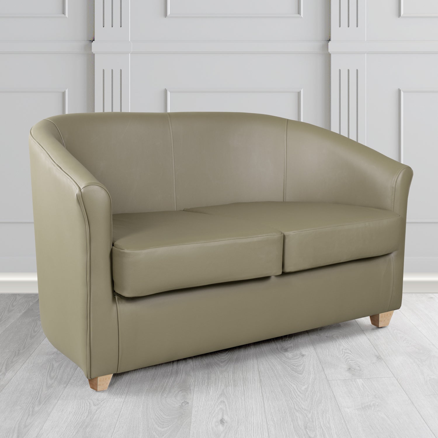 Cannes 2 Seater Tub Sofa in Shelly Crib 5 Genuine Leather
