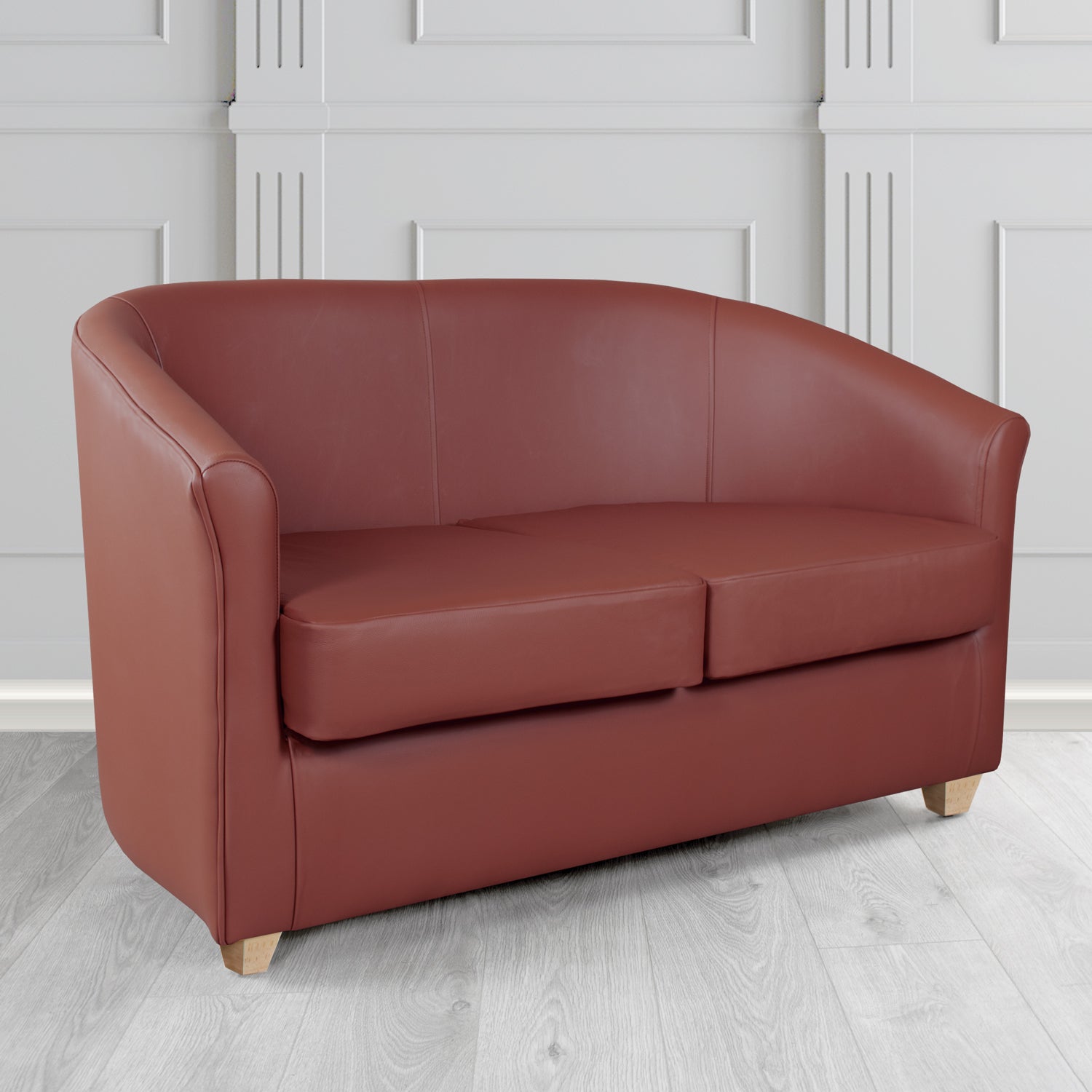 Cannes 2 Seater Tub Sofa in Shelly Crib 5 Genuine Leather