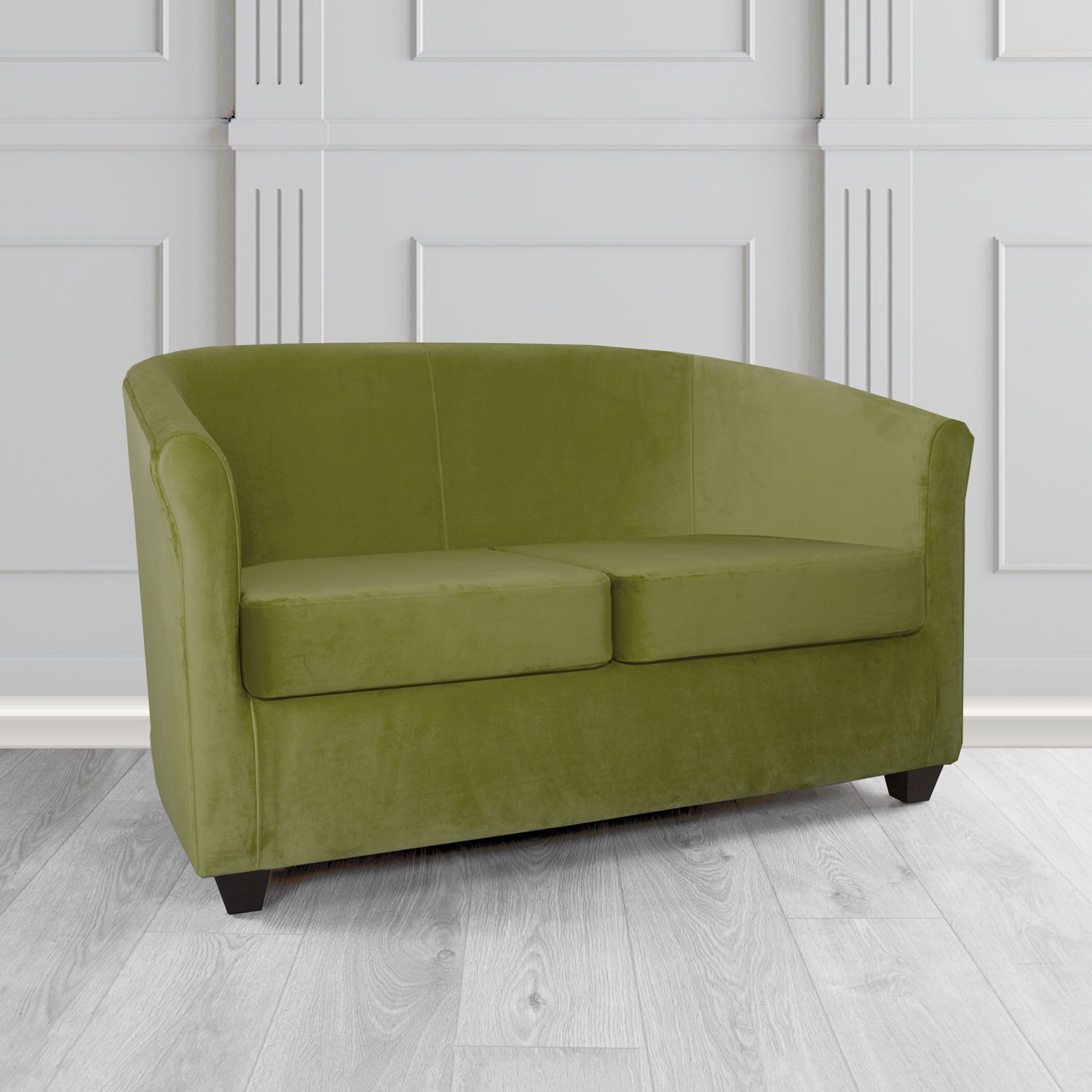 Cannes 2 Seater Tub Sofa in Zinc Textile Z Suede Crib 5 Faux Suede Fabric