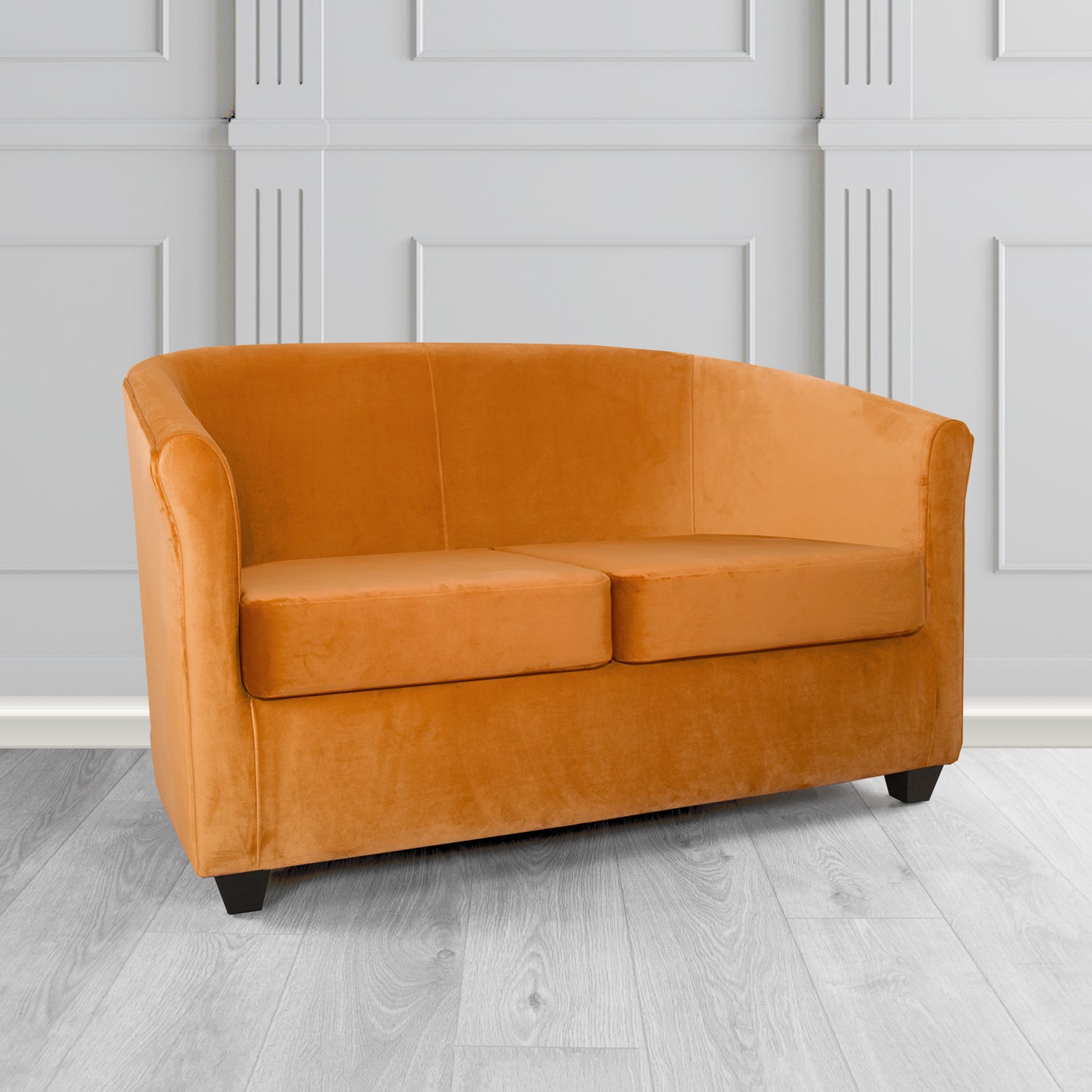 Cannes 2 Seater Tub Sofa in Zinc Textile Z Suede Crib 5 Faux Suede Fabric