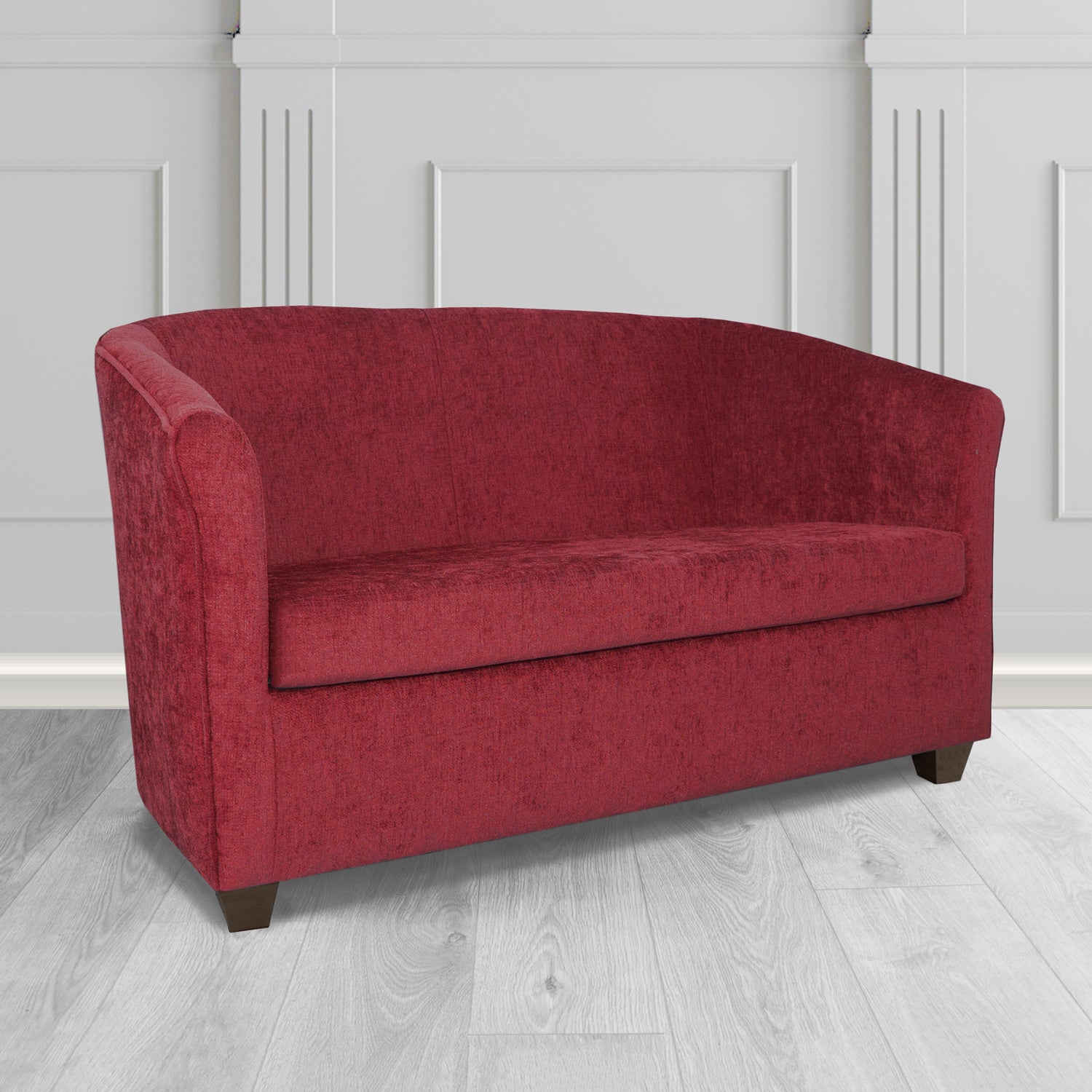 Cannes 2 Seater Tub Sofa in Como Plain Chenille Fabric