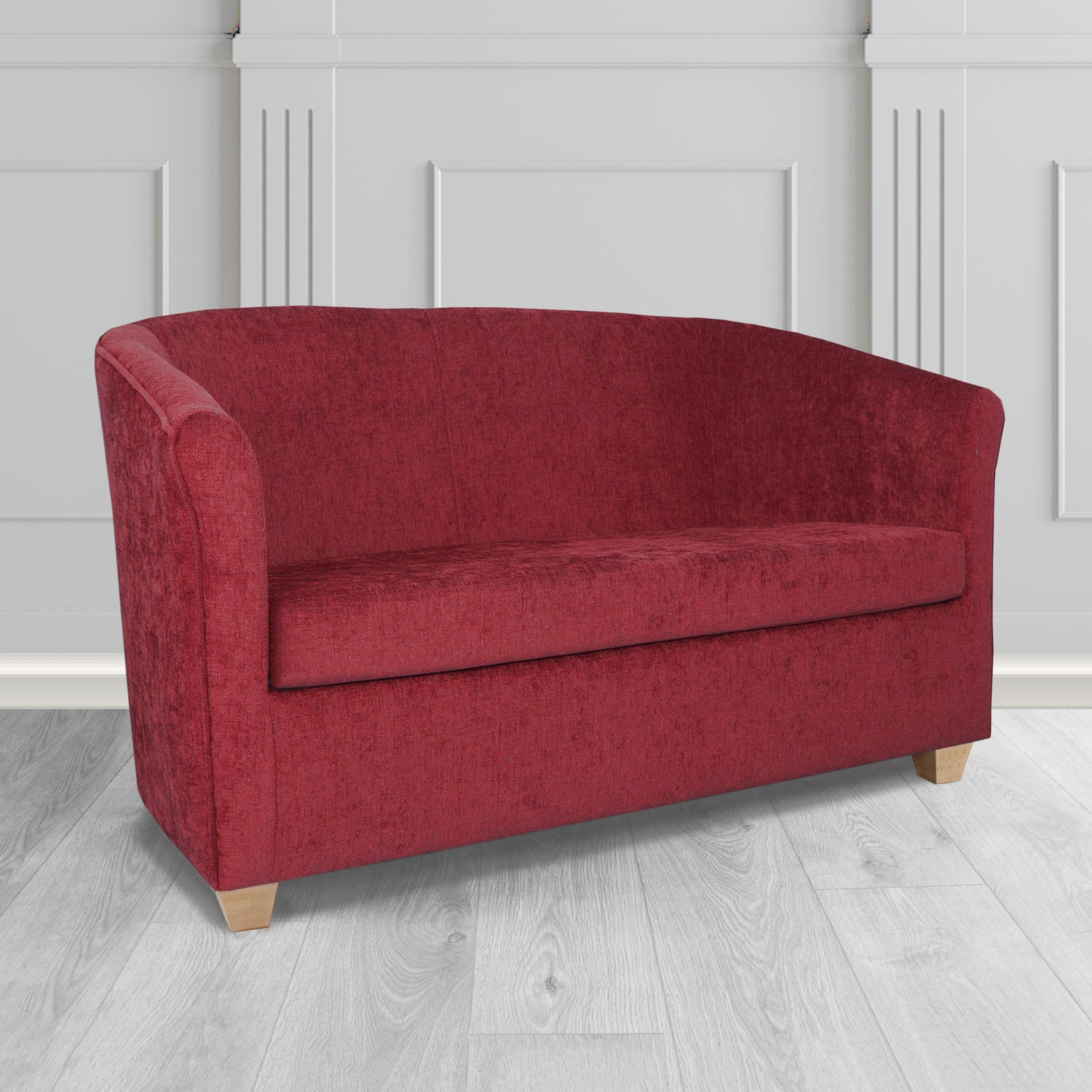 Cannes 2 Seater Tub Sofa in Como Plain Chenille Fabric