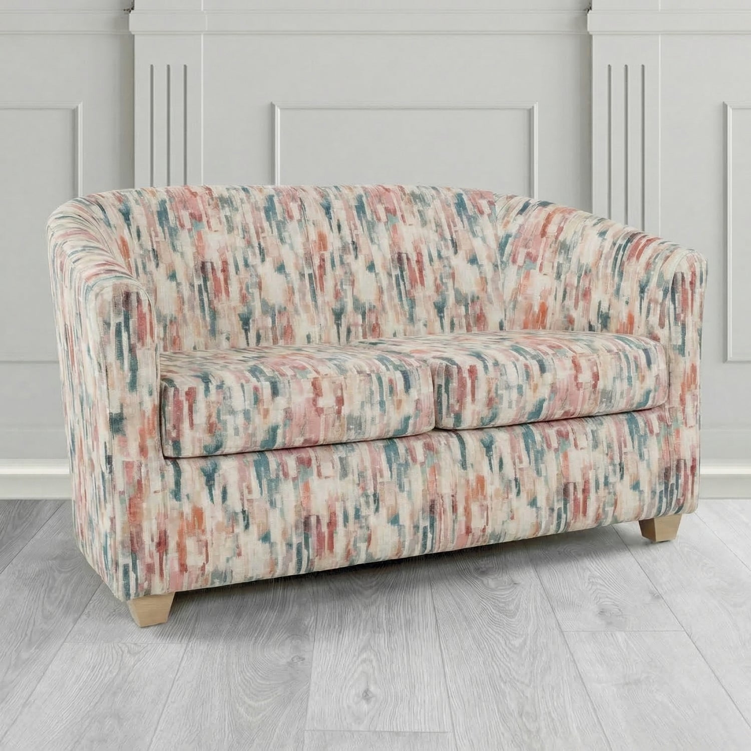 Cannes 2 Seater Tub Sofa in Fryett's Aura Abstract Pattern Fabric
