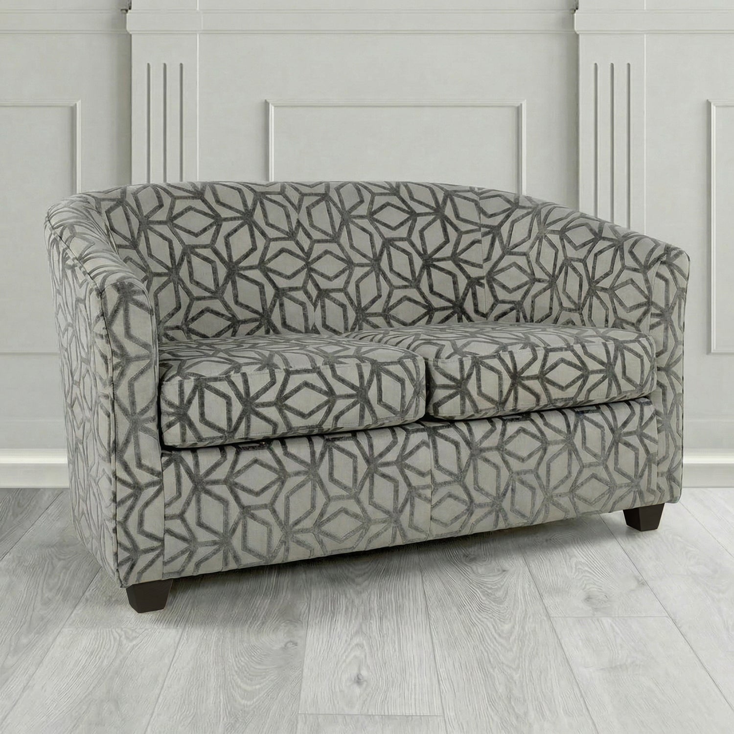 Cannes 2 Seater Tub Sofa in Panaz Fabrics Lexington Corinthia Geometric Crib 5 Velvet Fabric