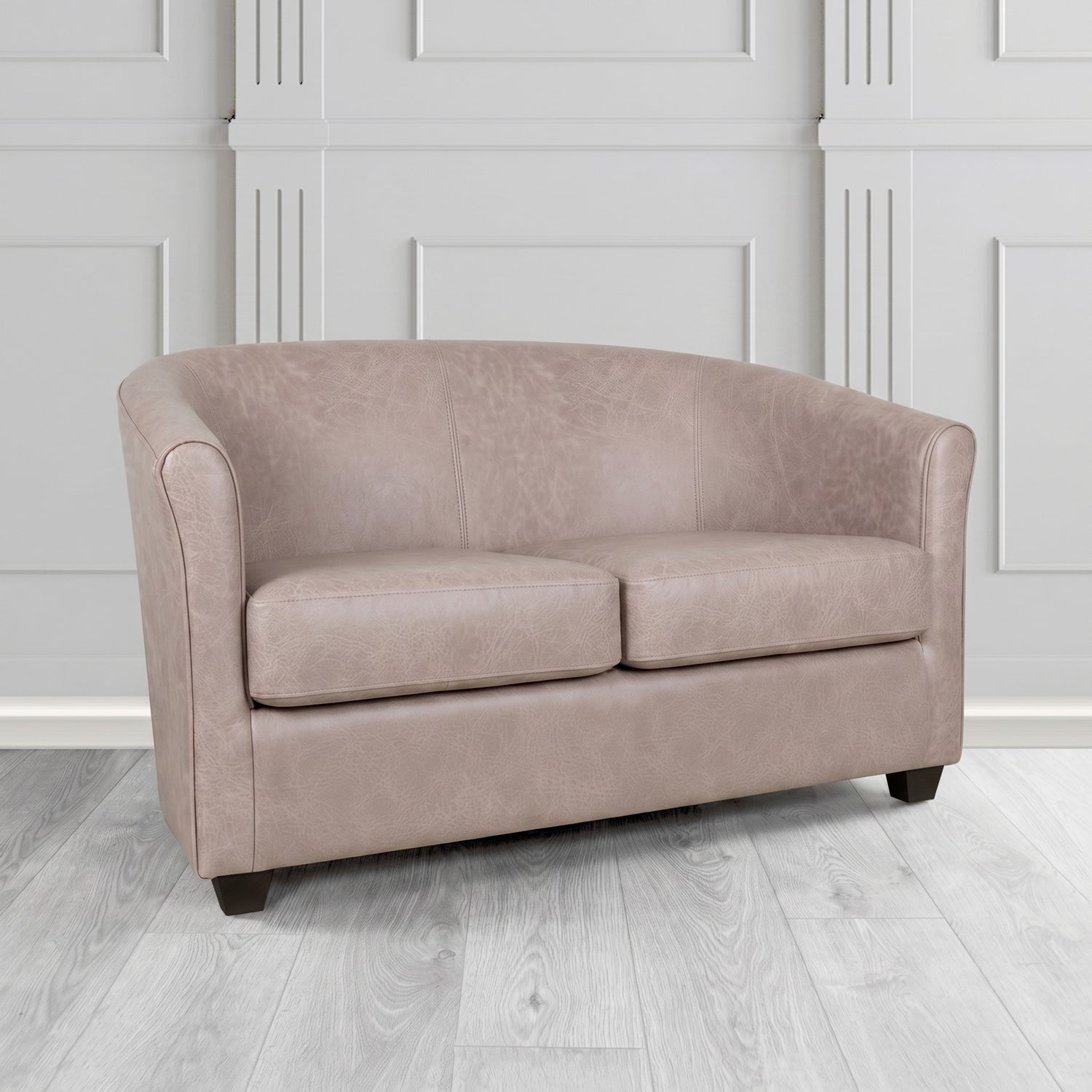 Cannes 2 Seater Tub Sofa in Crest Leather Saloon Semi-Aniline Crib 5 Genuine Leather