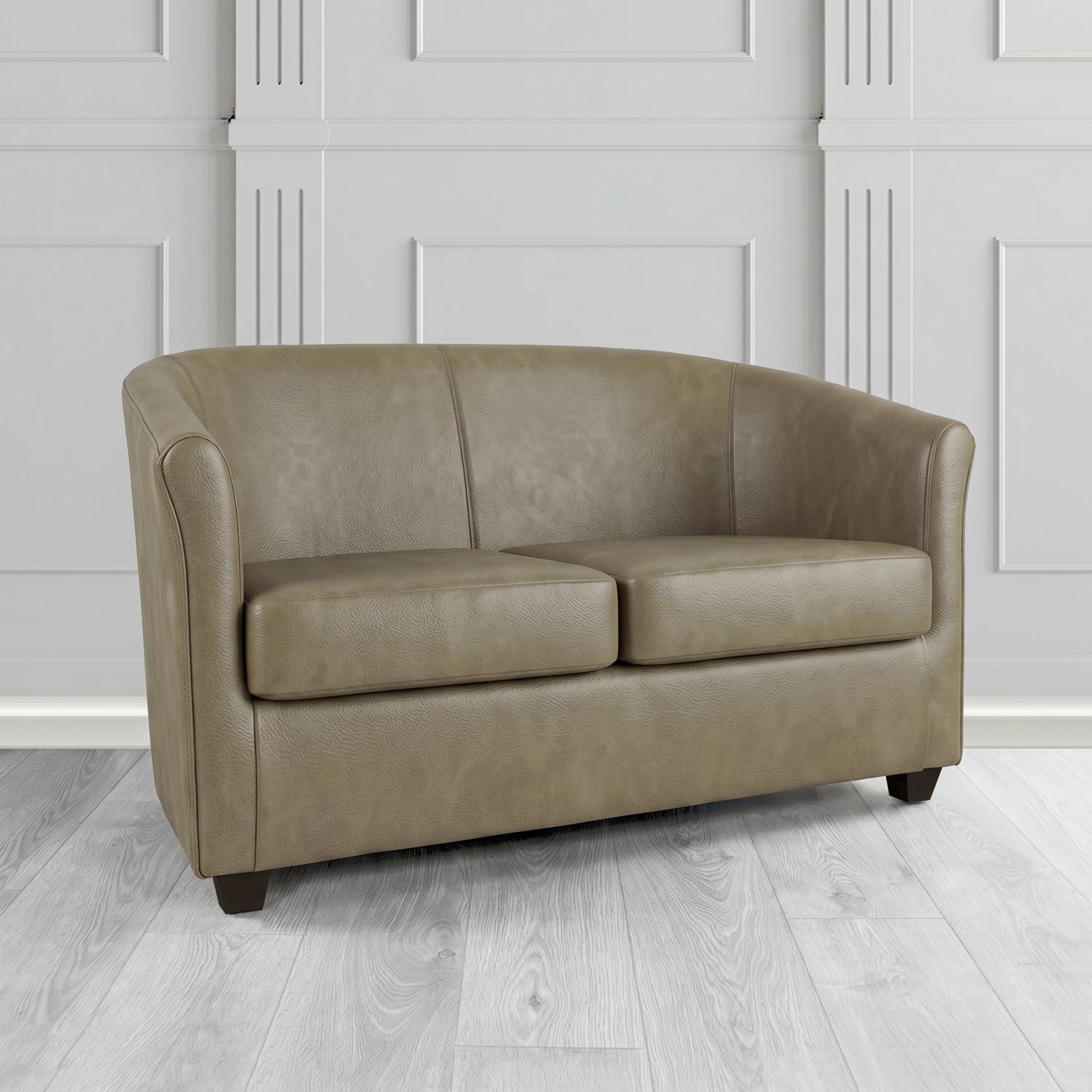 Cannes 2 Seater Tub Sofa in Crest Leather Saloon Semi-Aniline Crib 5 Genuine Leather
