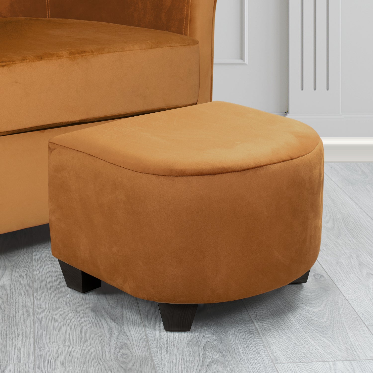 Cannes Footstool in Sapore Crib 5 Velvet Fabric